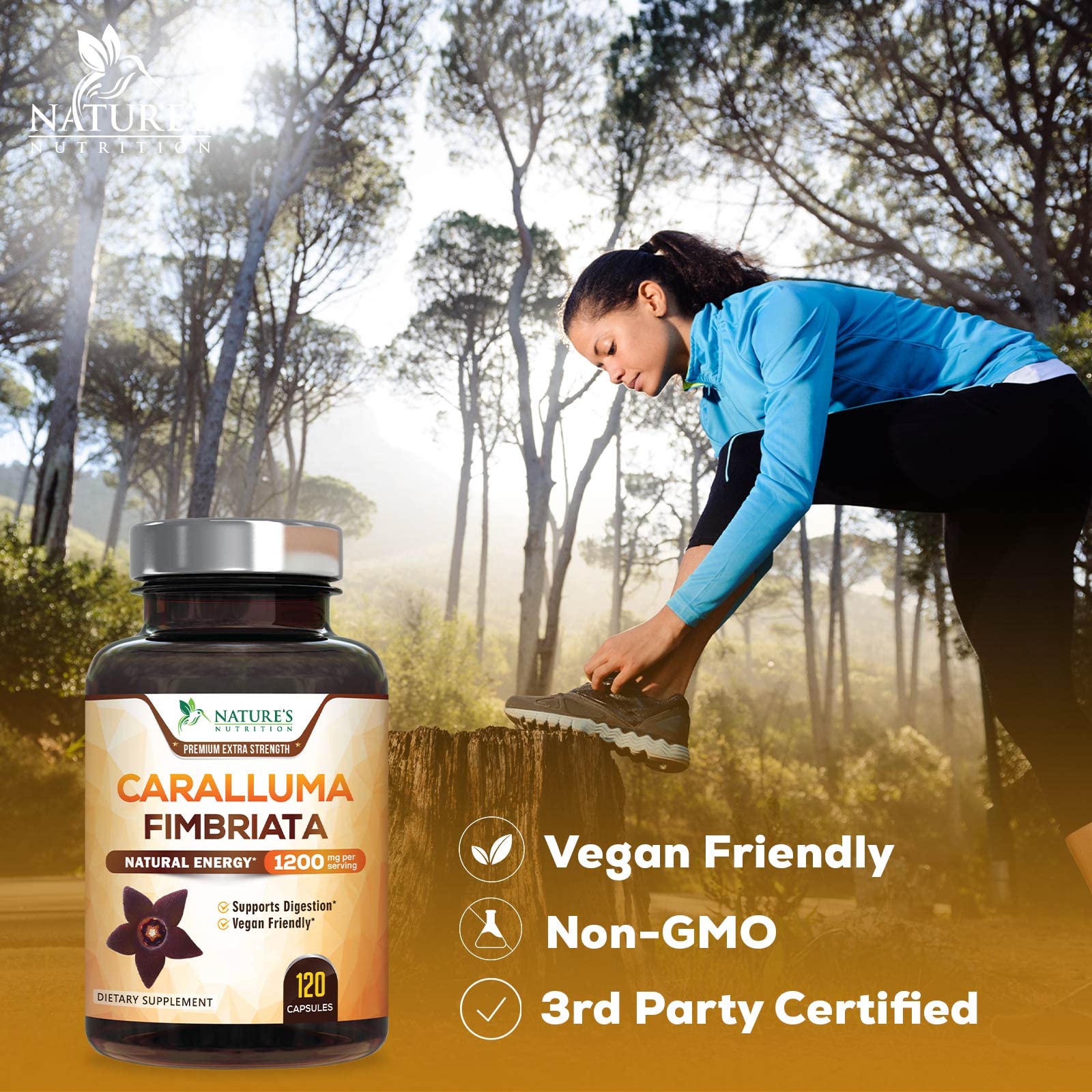 Pure Caralluma Fimbriata Extract Highly Concentrated 1200mg - Natural Endurance Support Nature's Nutrition buy supplements canada