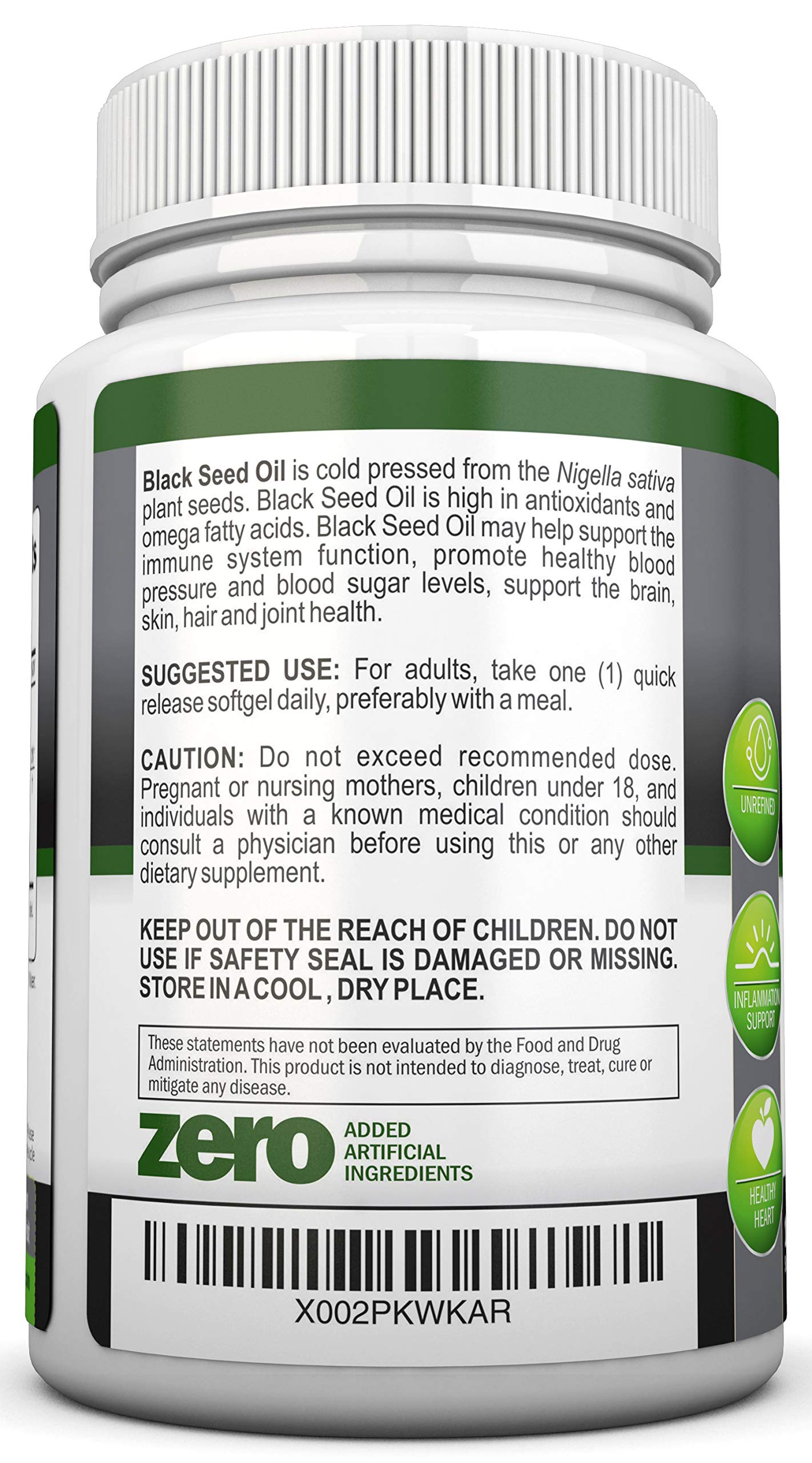 Black Seed Oil - 1000 Mg - 180 Softgels - Cold-Pressed Non-GMO Black Cumin Seed NutriONN buy supplements canada
