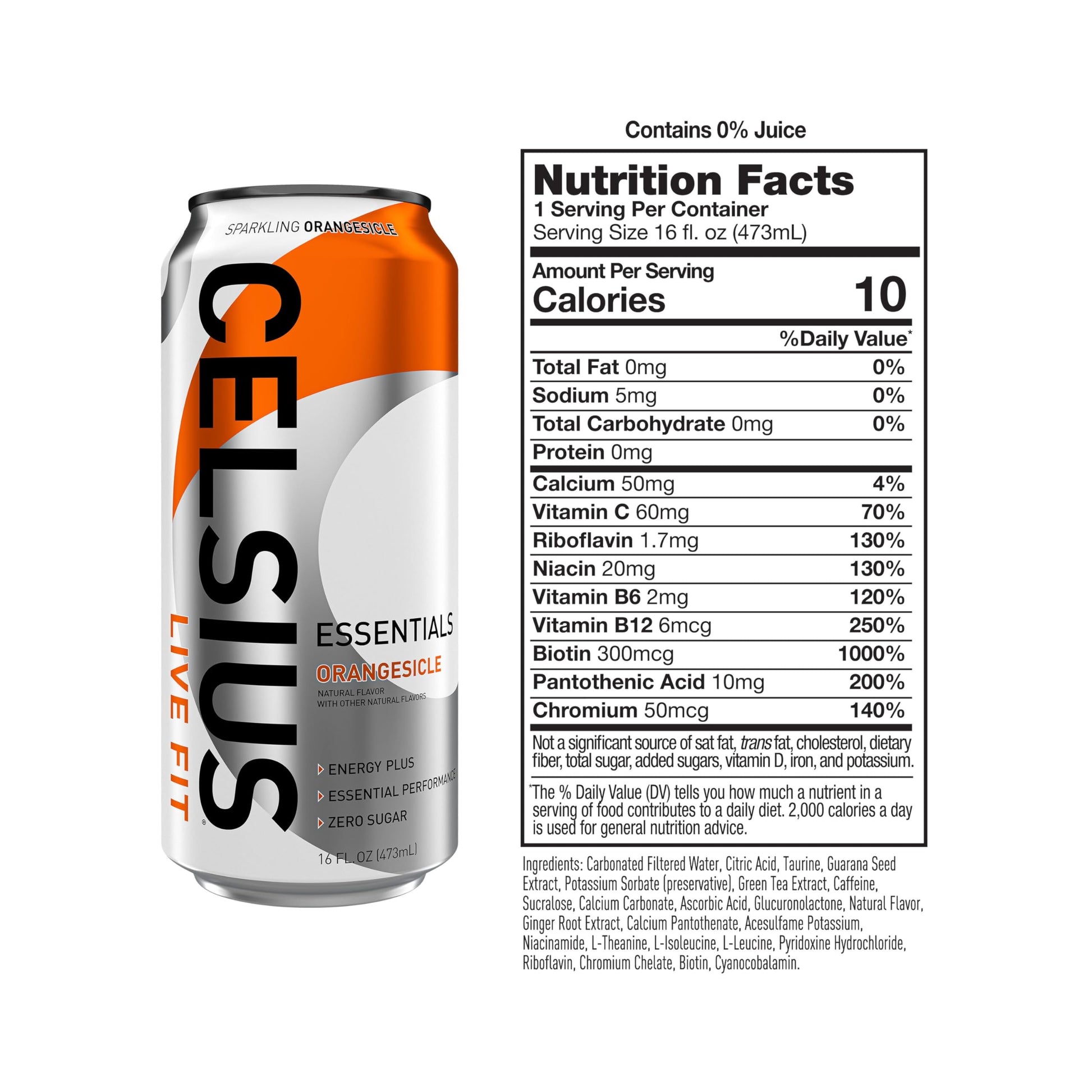 CELSIUS ESSENTIALS, Sparkling Orangesicle, Performance Energy Drink 16 Fl Oz (Pack of 12) CELSIUS buy supplements canada