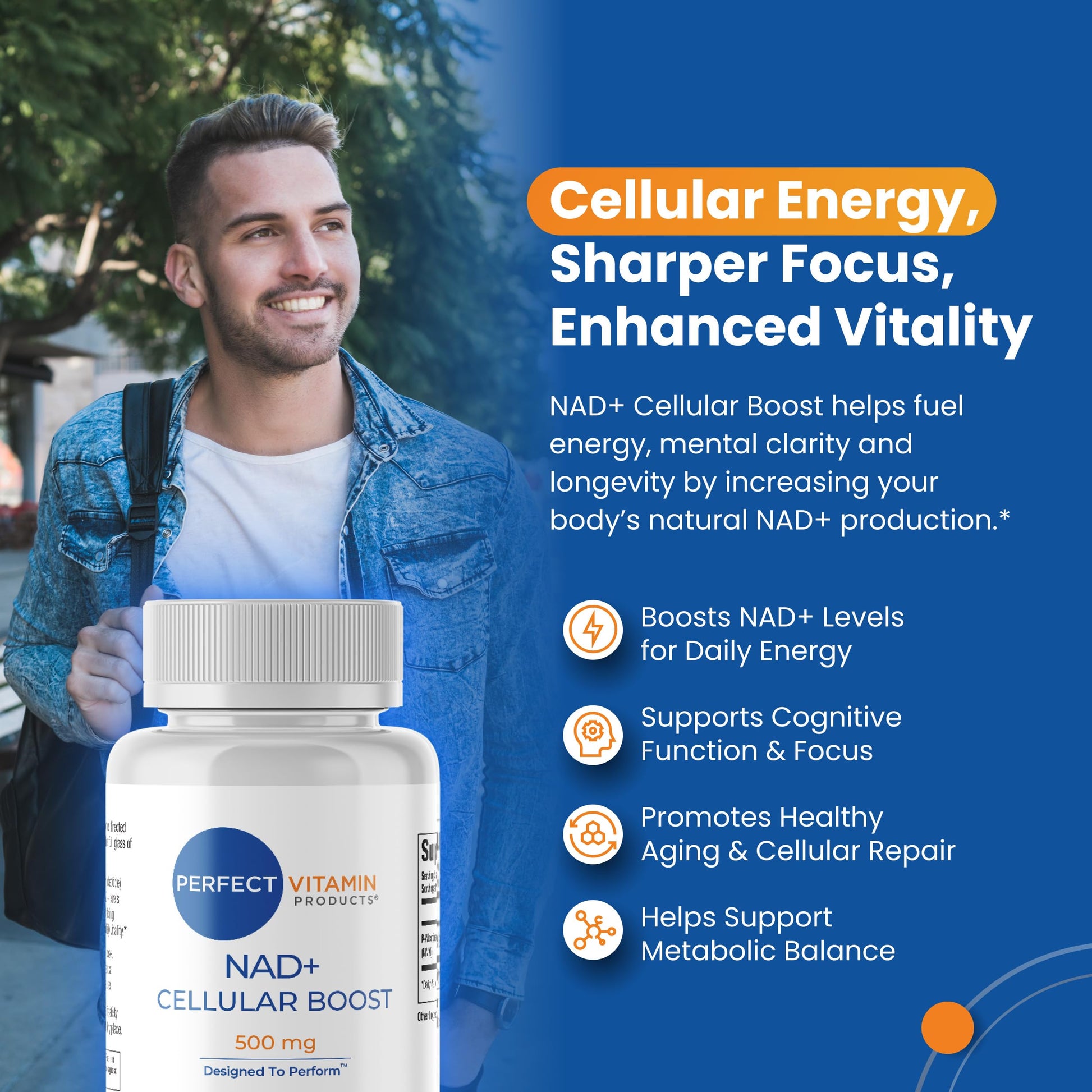 Perfect Vitamin Products NAD+ Cellular Boost – 500mg NMN Supplement for NAD+ Support, Cellular Energy, Brain Clarity & Anti-Aging – Longevity & Recovery Support – 90 Vegan Capsules (30 Servings) Perfect Vitamin Products buy supplements canada