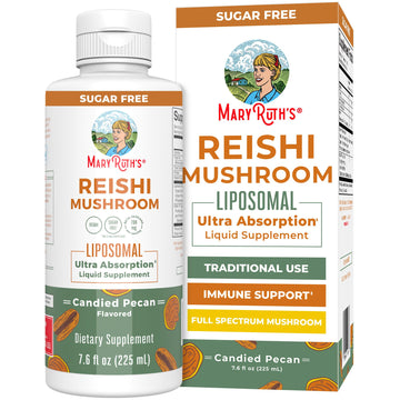 MaryRuth Organics Reishi Vegan Mushroom Supplement | Ultra Absorption Liposomal | Immune Support with 200mg Beta-Glucans, Vegan |Full Spectrum Reishi Mushrooms Fruiting Body | 7.6 oz, MARYRUTH'S buy supplements canada