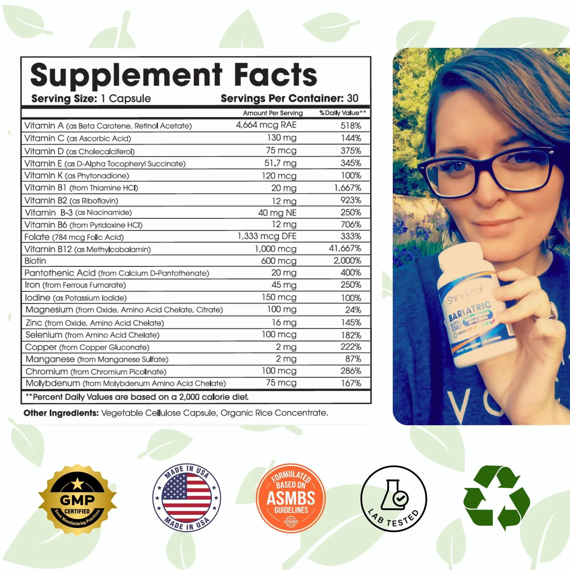 Bariatric Multivitamin with Iron One Capsule Per Day and CoQ10 100mg Supplement for Brain Health and Energy Management Shiny Leaf buy supplements canada