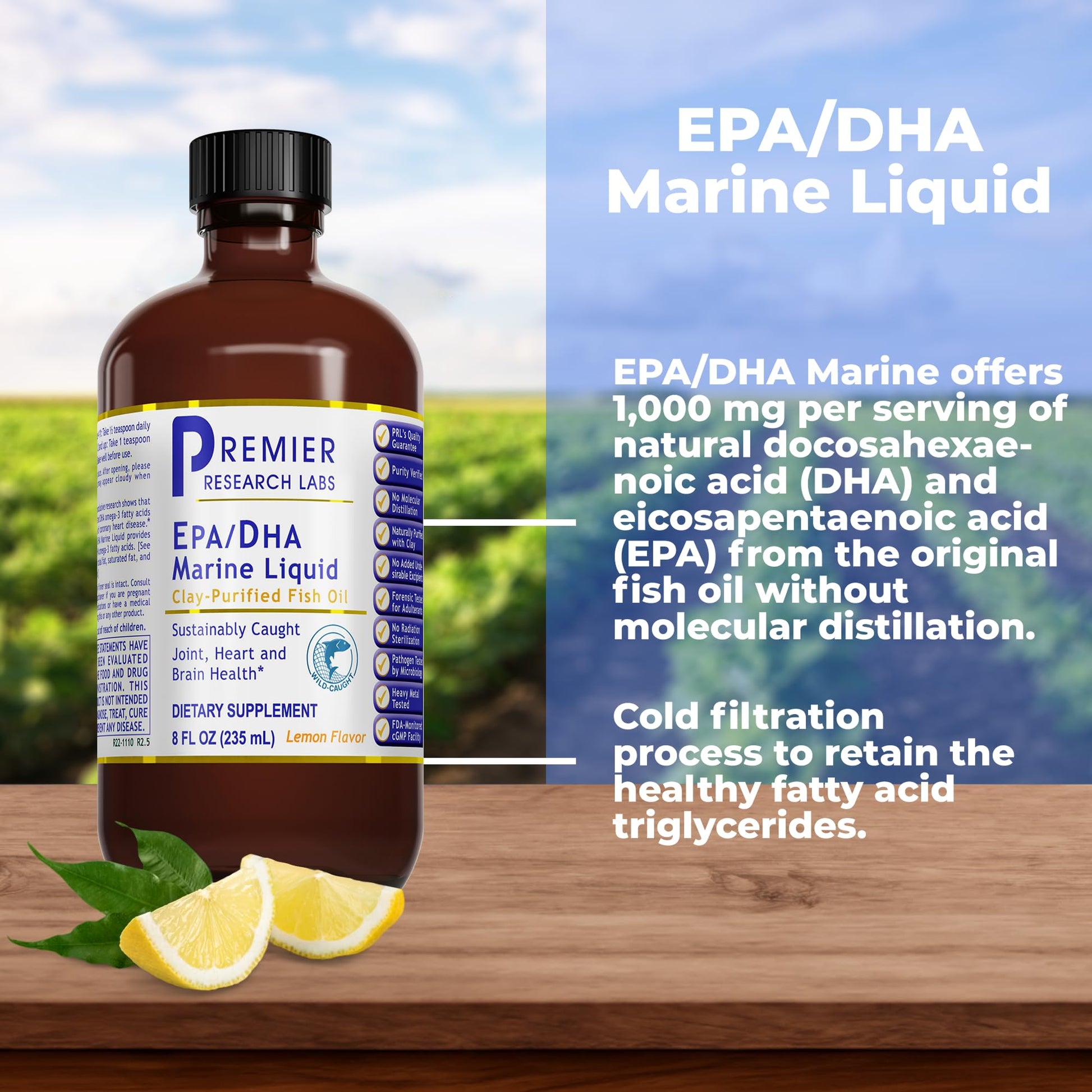 Premier Research Labs EPA/DHA Marine Liquid - Omega 3 Fish Oil Liquid, Omega 3 Liquid Fish Oil Supplement for Adults, Joint, Heart, & Brain Health Support - 8 Fl Oz Bottle Premier Research Labs buy supplements canada