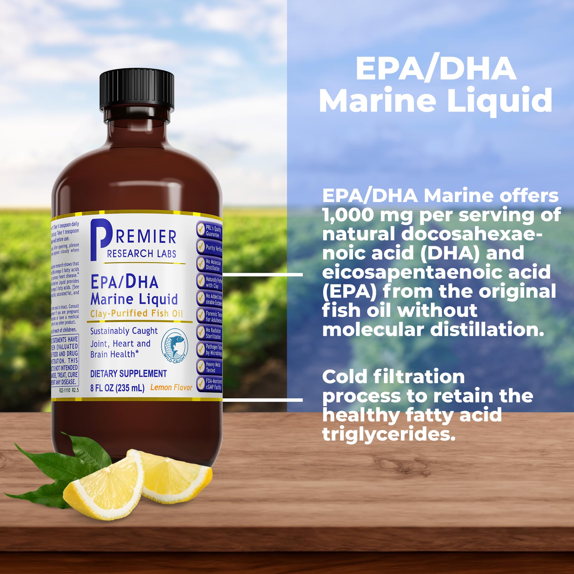 Premier Research Labs EPA/DHA Marine Liquid - Omega 3 Fish Oil Liquid, Omega 3 Liquid Fish Oil Supplement for Adults, Joint, Heart, & Brain Health Support - 8 Fl Oz Bottle Premier Research Labs buy supplements canada