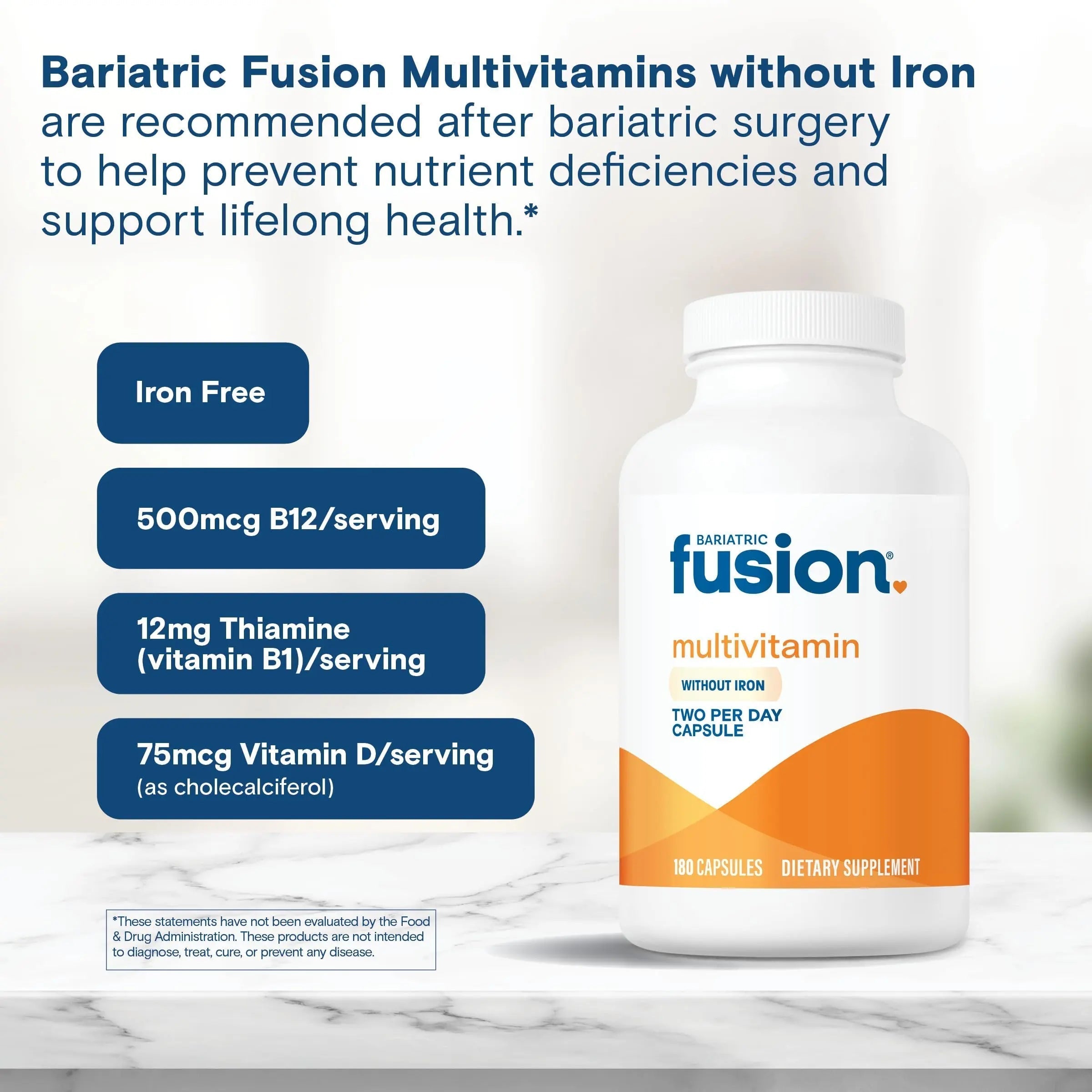 Bariatric Fusion Bariatric Multivitamin Without Iron | Post Bariatric Surgery Patients | Iron Free Bariatric Vitamin Bariatric Fusion buy supplements canada