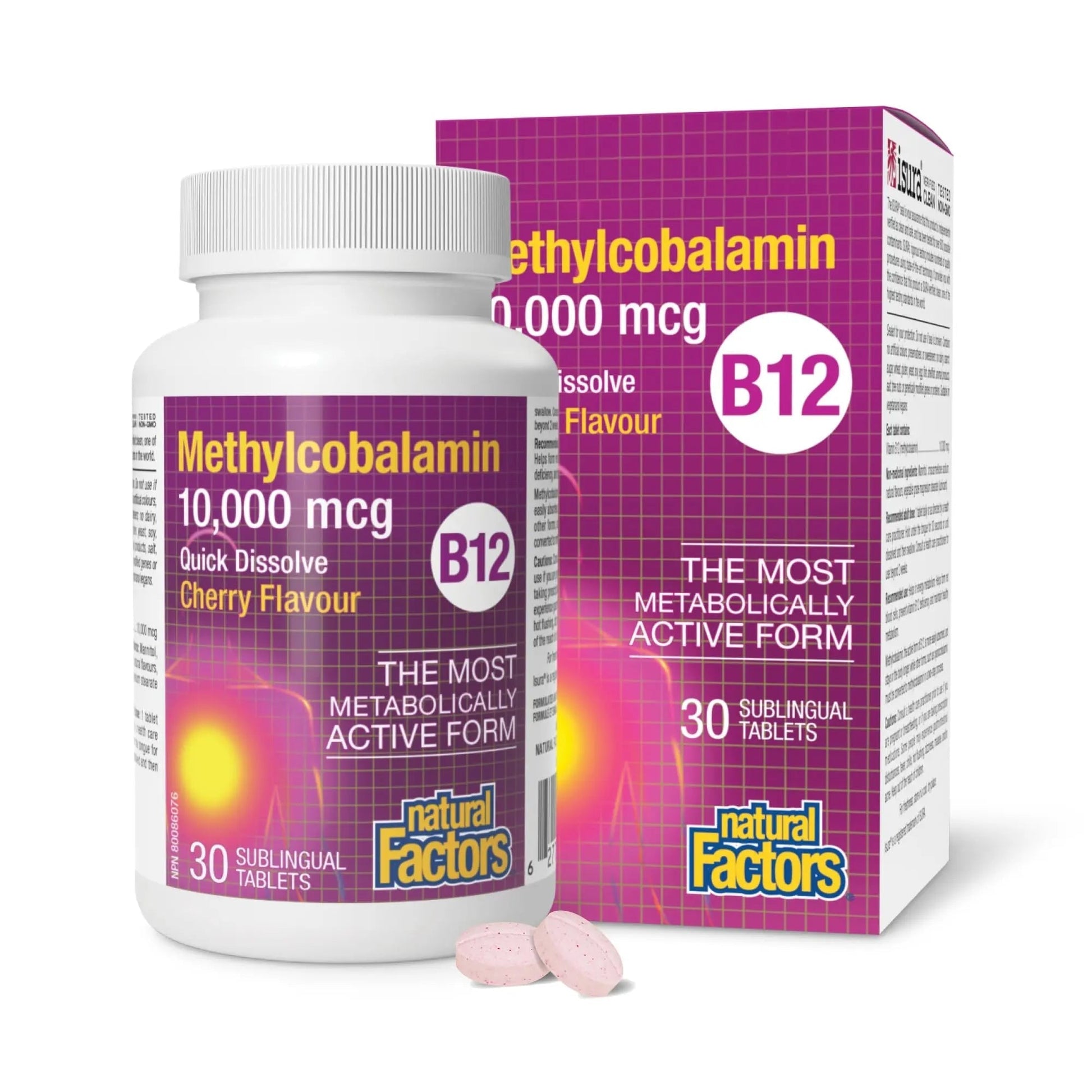Natural Factors B12 Methylcobalamin, 10,000 mcg, Cherry, 30 Chewable Tablets Natural Factors buy supplements canada