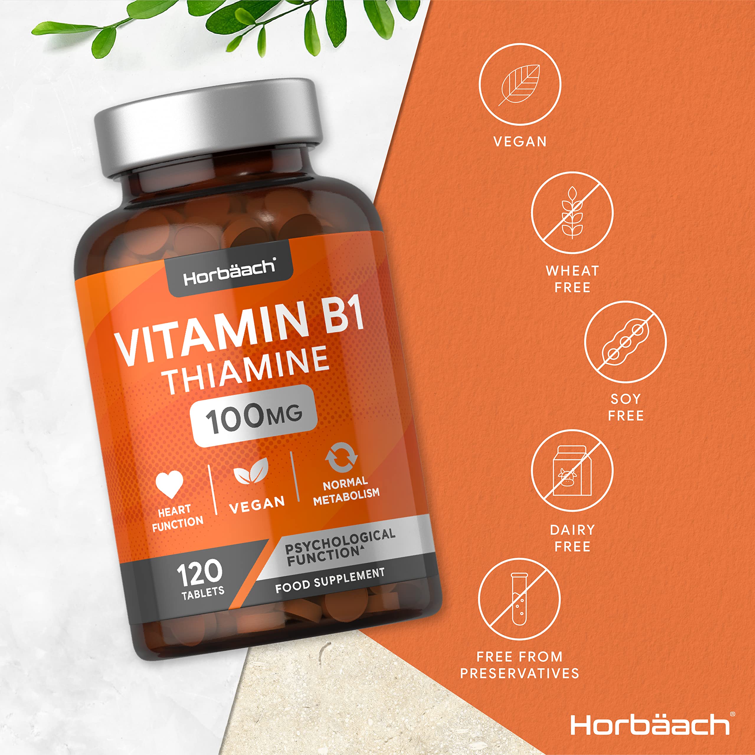 Vitamin B1 Thiamine High Strength 100mg | 120 Vegan Tablets | No Artificial Horbäach buy supplements canada