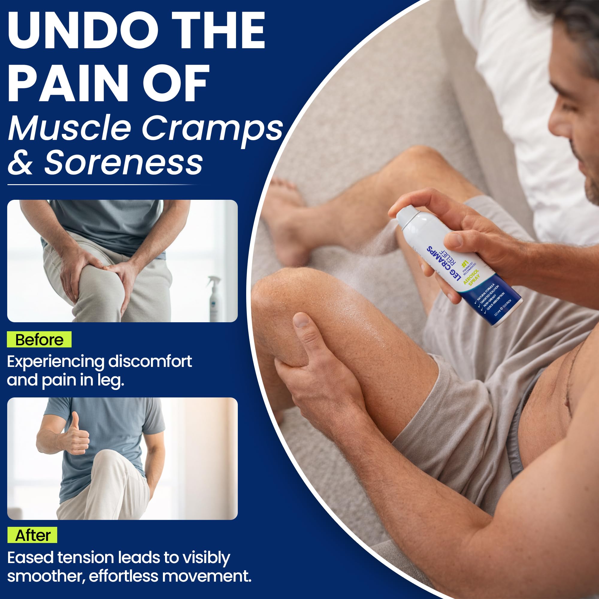 Terramed Just Think Comfort Fast Acting Leg Cramp Relief Aerosol Spray | Pain Relief for Muscle Spasms, Soreness, & Foot and Calf Cramps | Homeopathic Medicine for Restless Legs Syndrome Relief Terramed Just Think Comfort buy supplements canada