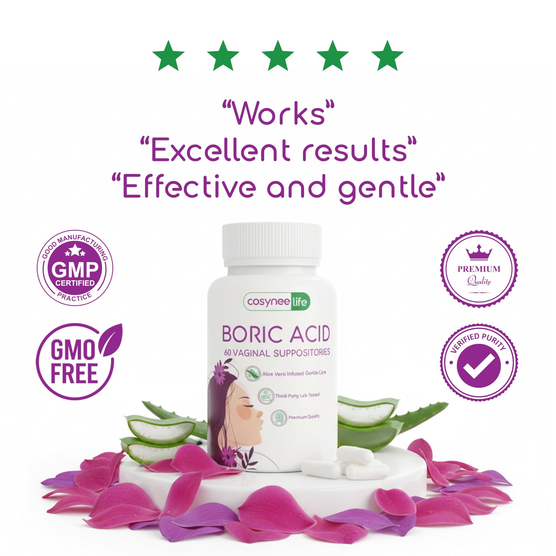 cosynee Boric Acid Capsules for Women with Aloe Vera – 60 Capsules, 650mg Each – Feminine Hygiene Support cosynee buy supplements canada