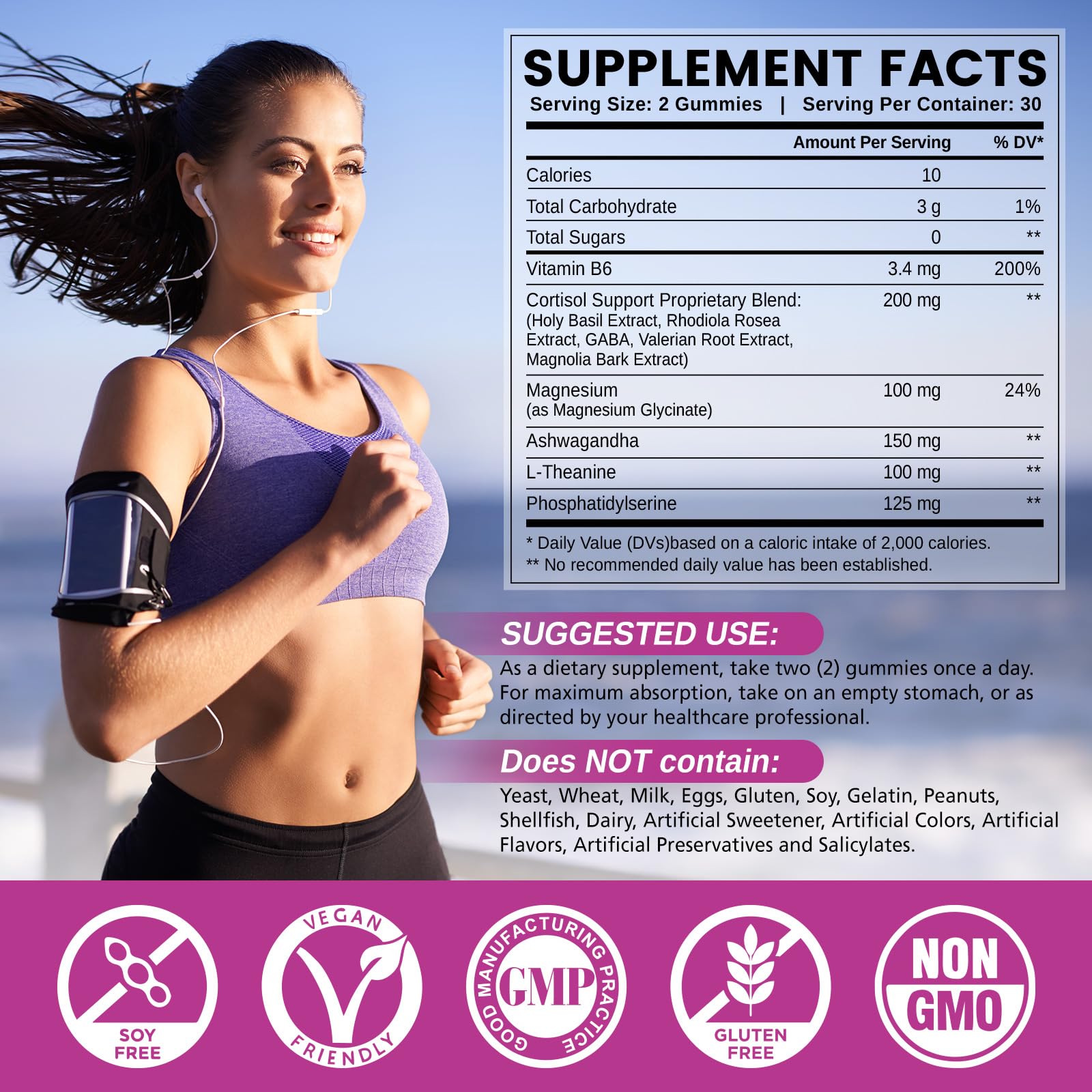 HOLLEGEND Cortisol Supplements for Women Men, Cortisol Gummies with Ashwagandha, Magnesium, L-Theanine, Phosphatidylserine, B6 for Cortisol Detox, Relaxation, Sleep, Focus, Sugar-Free, Vegan, 60 HOLLEGEND buy supplements canada