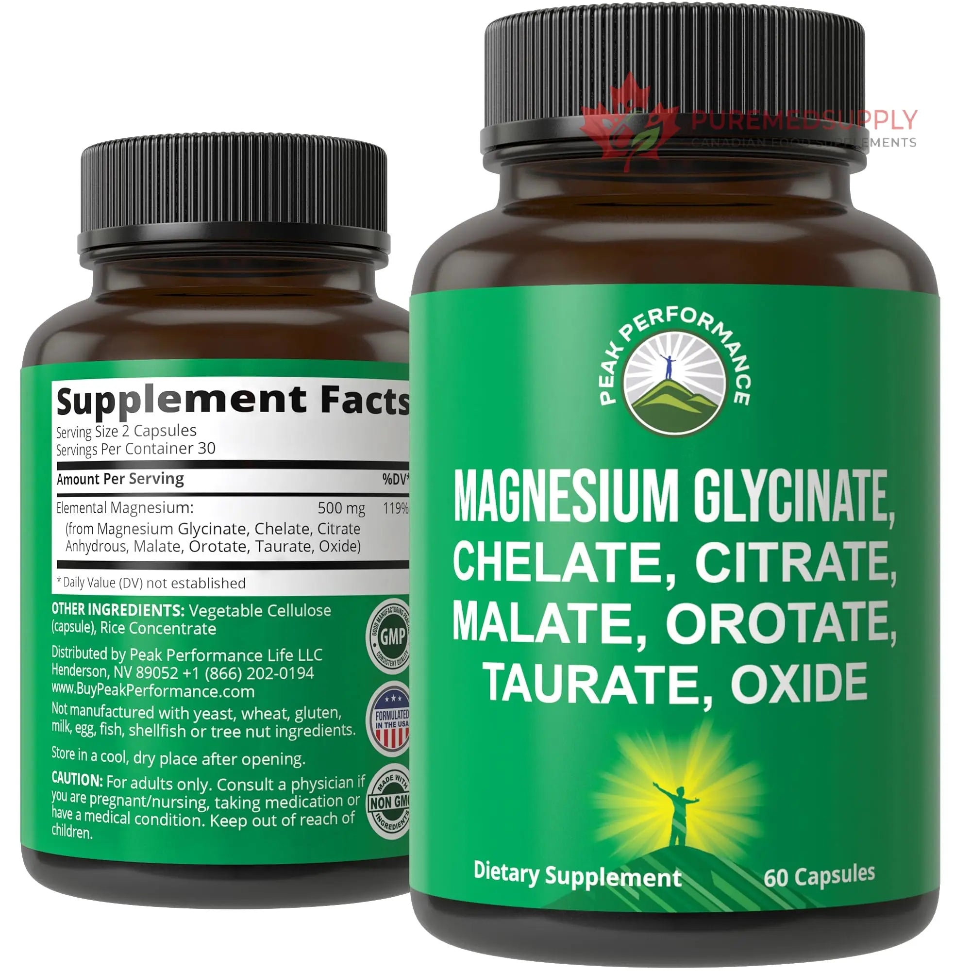 Magnesium Glycinate + Citrate + Malate + Chelate + Orotate + Taurate + Oxide. 7 Forms of Magnesium Complex. 500mg Supplement Capsules for Women & Men. 2 Pills for Sleep, Leg Cramps, Muscles Peak Performance buy supplements canada