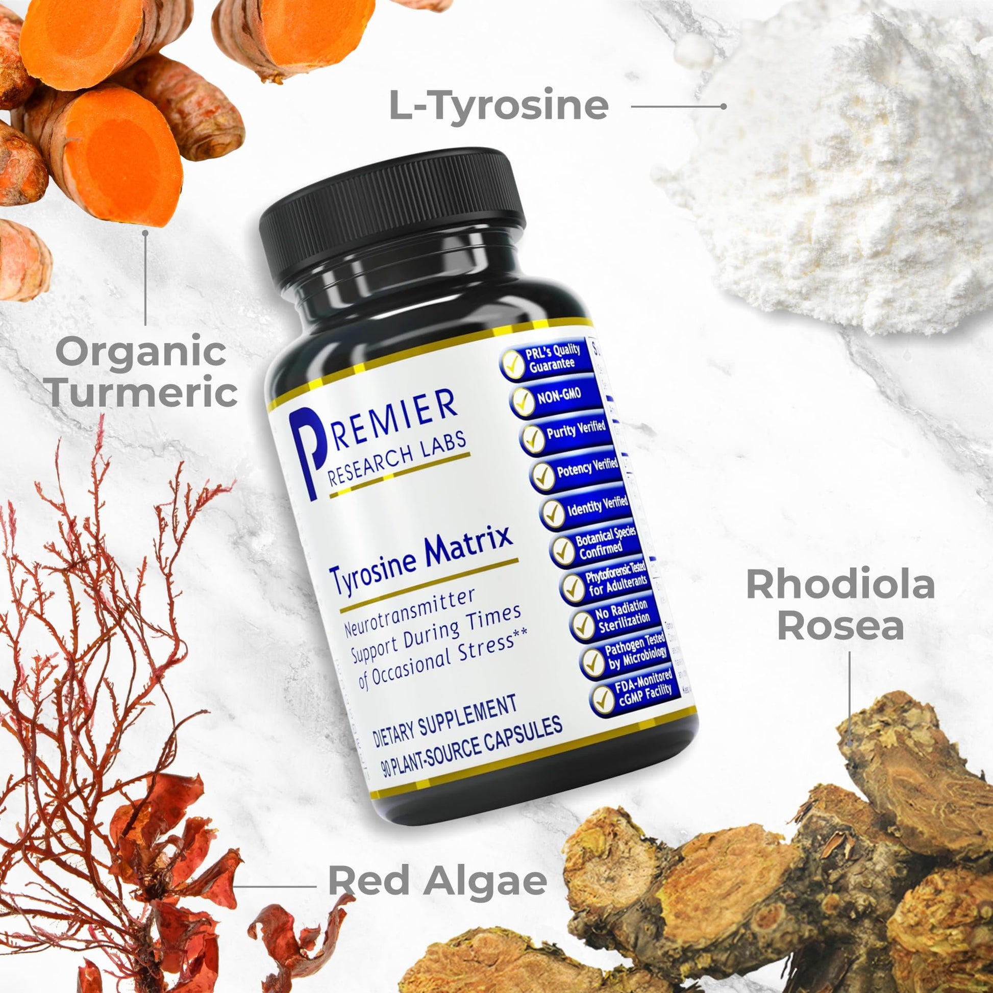 Premier Research Labs Tyrosine Matrix - L Tyrosine Supplement, L-tyrosine 944mg Capsules for Adults, Amino Acid Pills with Red Algae & Rhodiola Rosea - 90 Vegetarian Capsules Premier Research Labs buy supplements canada