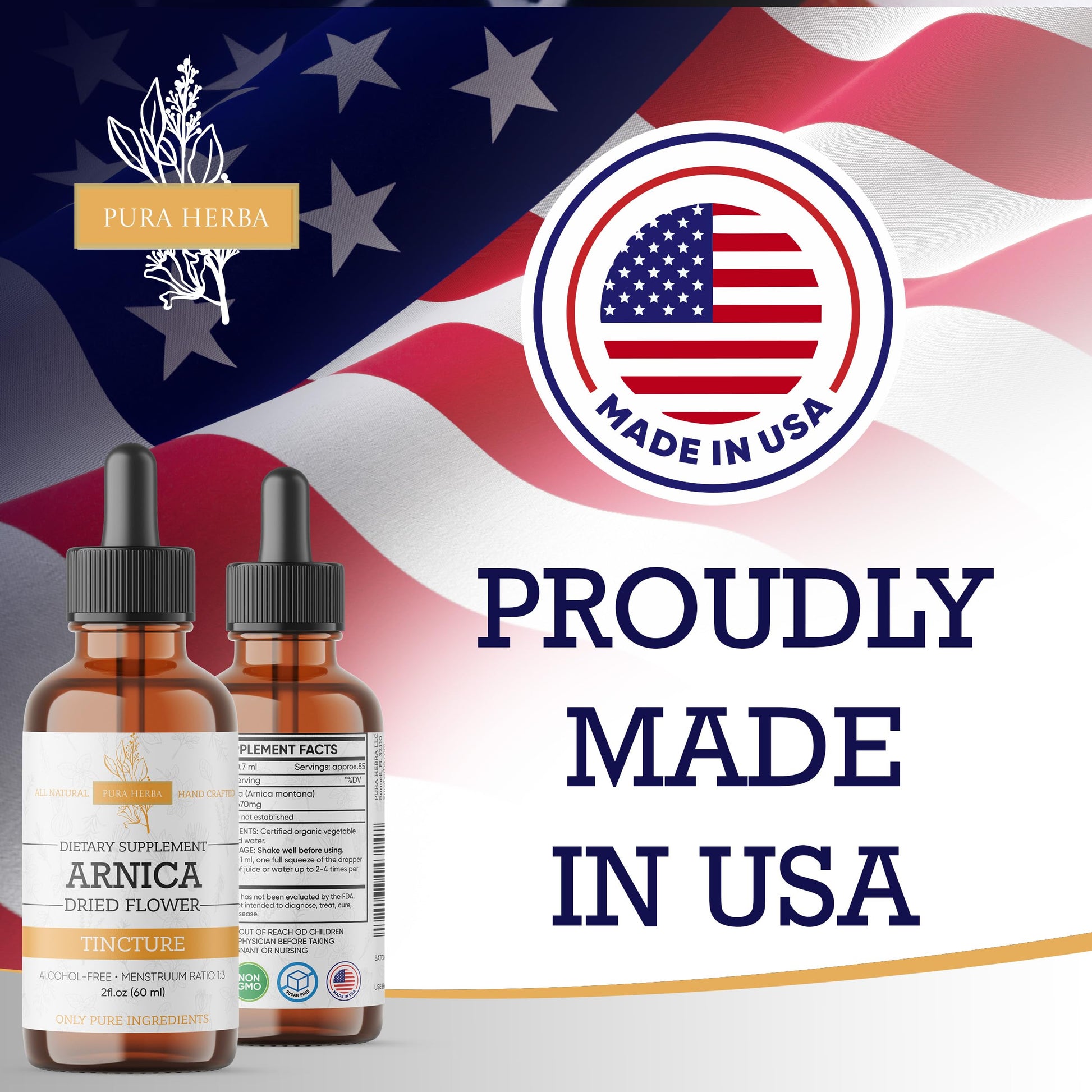 Pura Herba Arnica Liquid Extract – Alcohol-Free, Vegan, Supports Muscle Recovery & Joint Comfort, Fast-Absorbing Tincture, Made in USA – 2 Fl Oz Pura Herba buy supplements canada