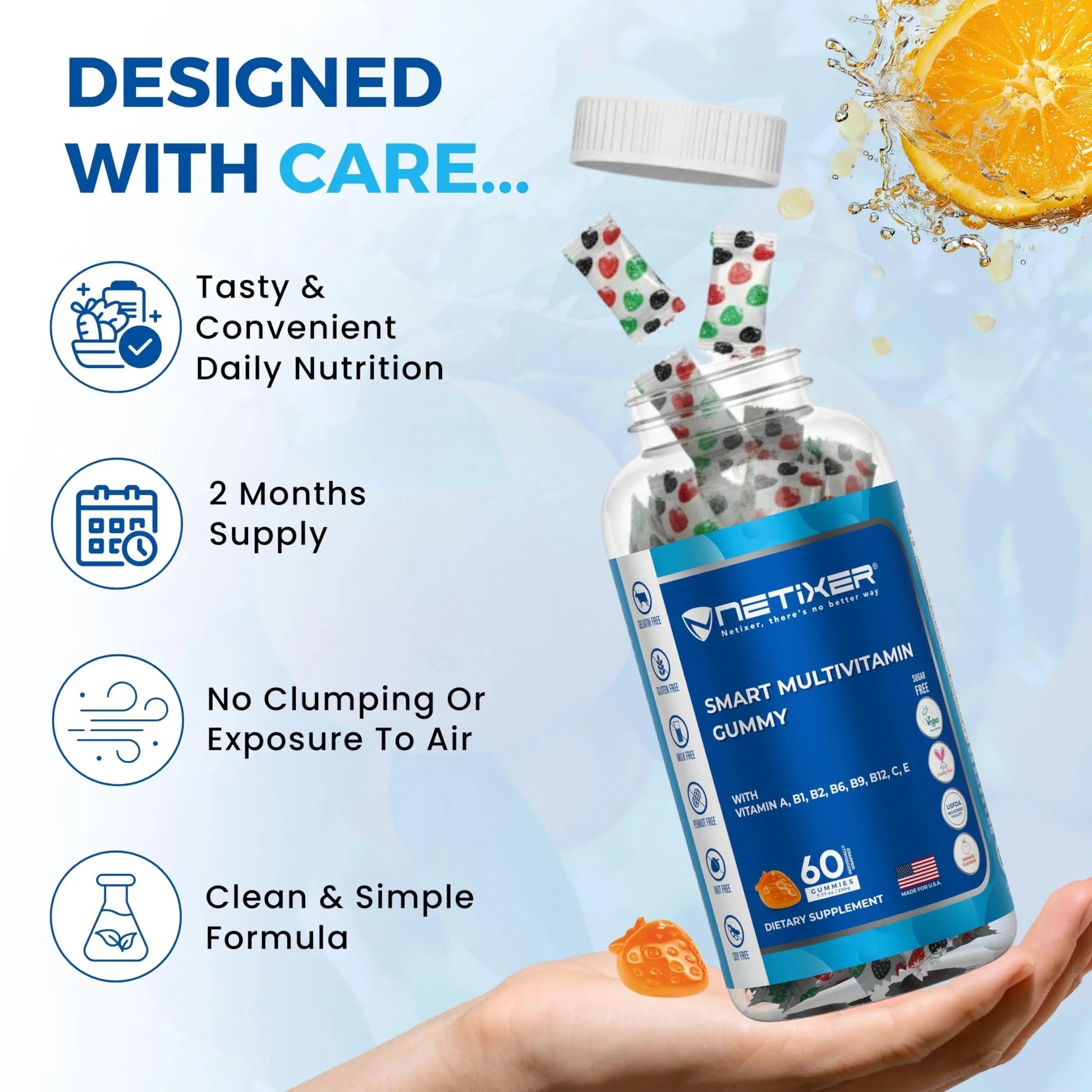 nETiXER Multivitamin Gummies – 60 Vegan Berry Gummies with Vitamins A, C, D, E, B12, Biotin, Zinc, Iodine – Gelatin-Free, Gluten-Free nETiXER buy supplements canada