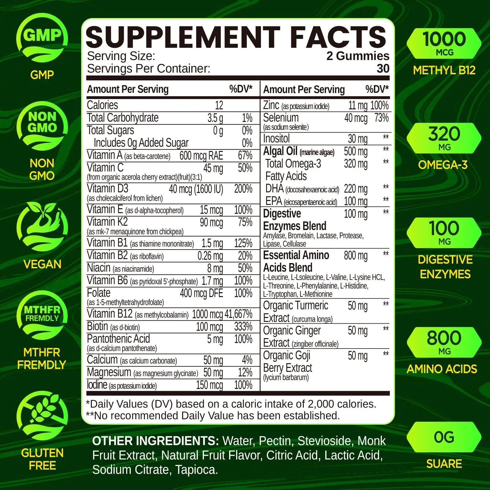 Methylated Multivitamin for Men Gummies, Men`s Multivitamins Gummies with Vitamin B Complex, A, C ,D3, E, K2, Calcium, Magnesium, Omega-3 NATISLAND buy supplements canada