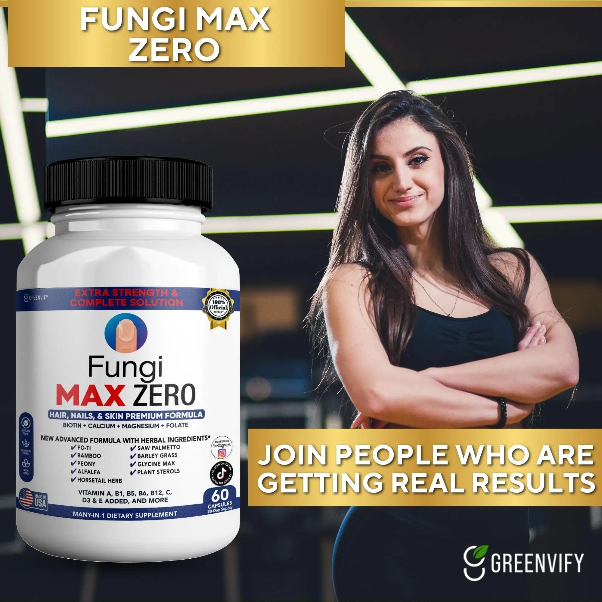 GREENVIFY Fungi Max Zero Hair, Nails & Skin Supplement. (1) GREENVIFY buy supplements canada