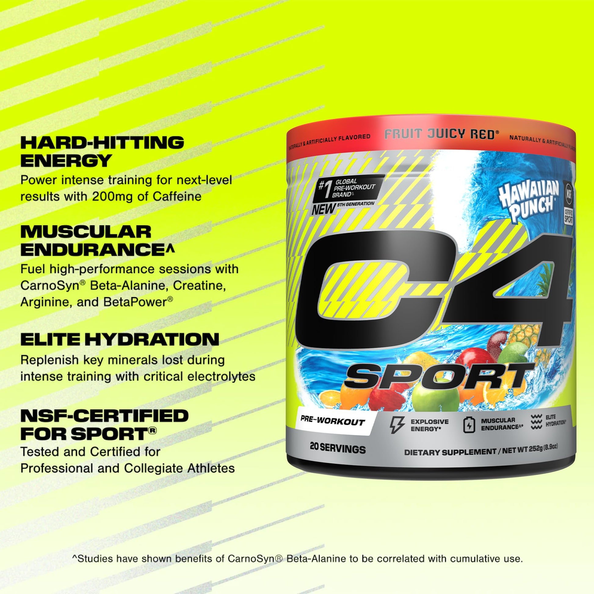 C4 Sport Pre Workout Powder - NSF Certified for Sport - Elite Hydration - 200mg Caffeine + Creatine + Beta-Alanine - Electrolytes and Energy Supplement C4 buy supplements canada