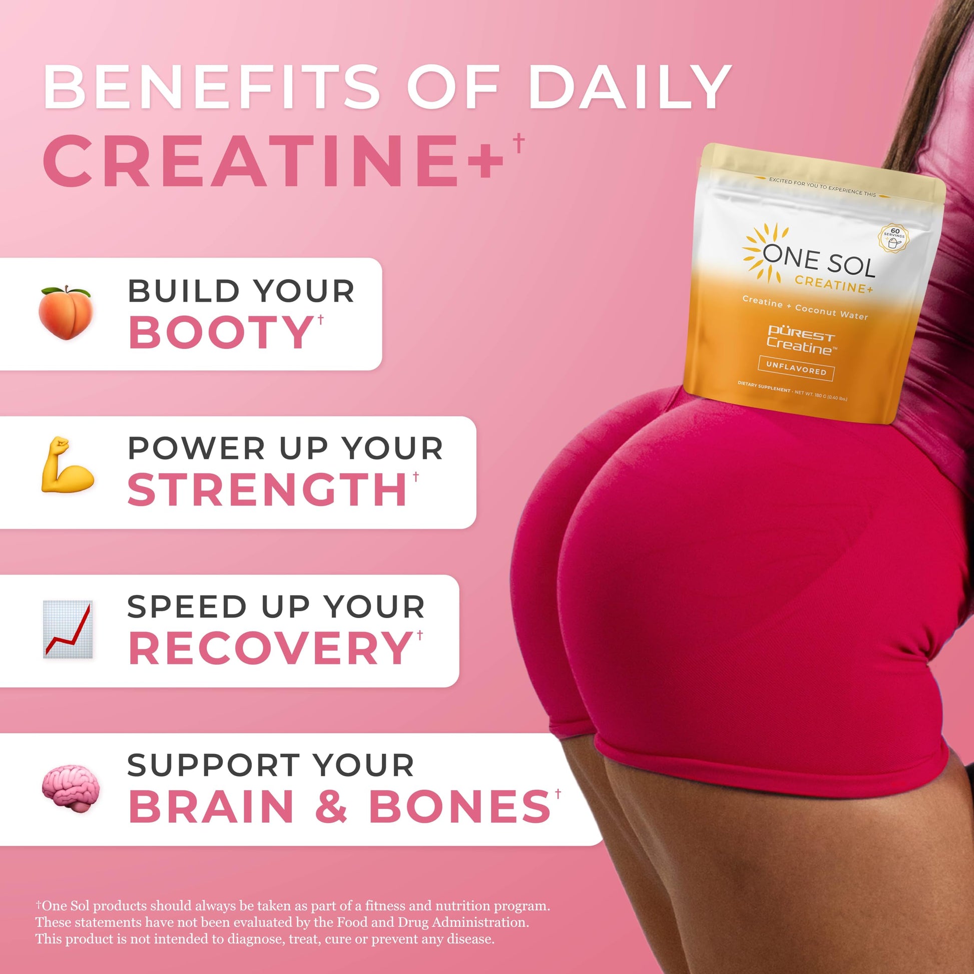 One Sol Creatine for Women, All Natural Women's Creatine Powder w Pure Creatine & Coconut Water, Increase Lean Muscle Mass, Reduce Recovery Time, Promotes Brain & Bone Health (Unflavored, 60 Servings) One Sol buy supplements canada