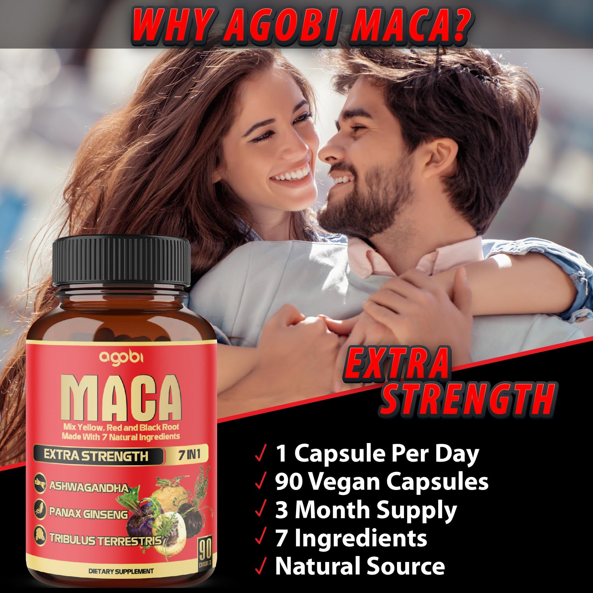 Maca Root Capsules - Supports Natural Health - Energy - Performance & Mood Supplement - Enhanced Blood Flow 3-Month Supply agobi buy supplements canada