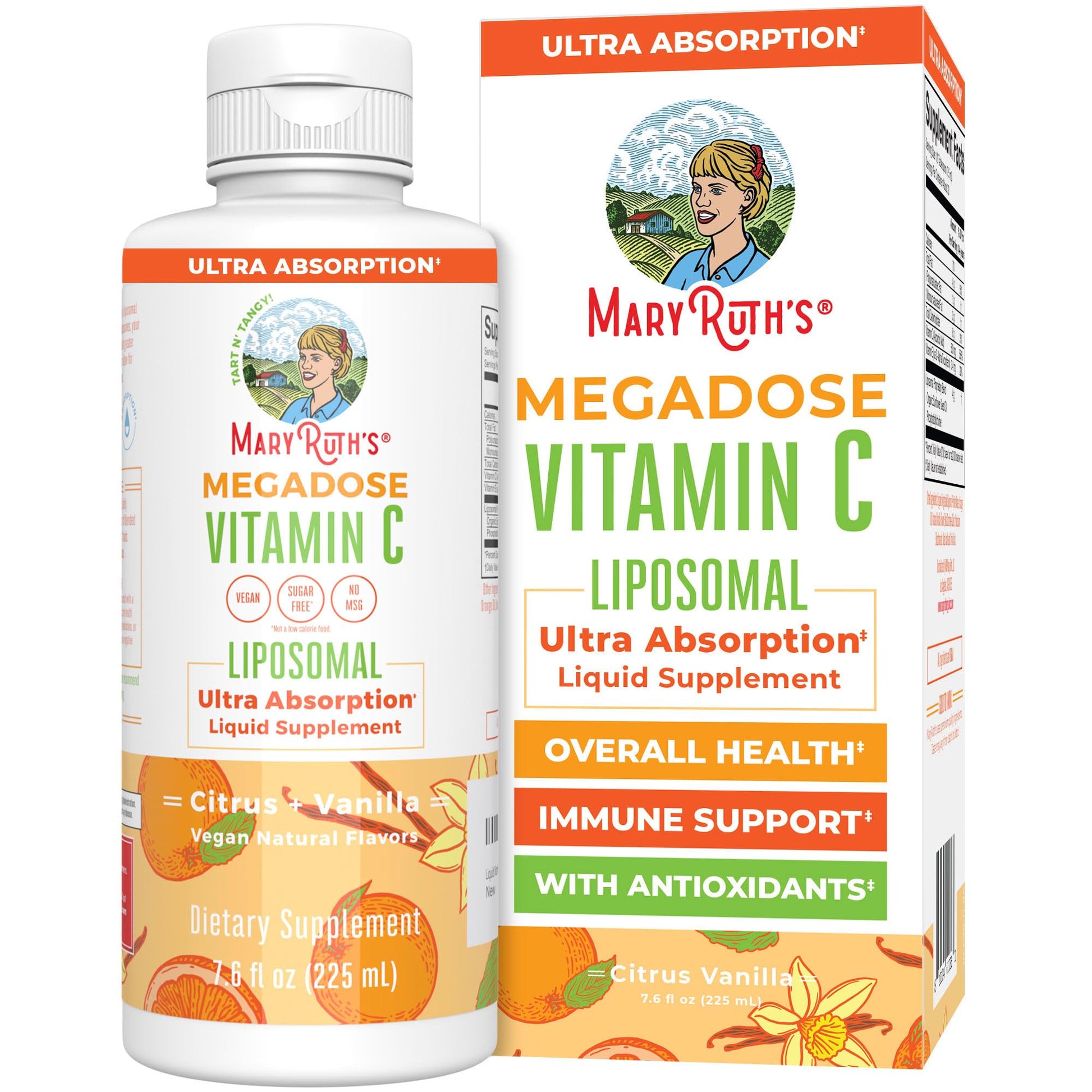 MaryRuth's Megadose Liquid Vitamin C Liposomal | 500 mg Per Serving | Ultra Absorption | Immunity | Antioxidant Support | Collagen Formation | Vegan | Gluten Free | Sugar Free | 7.6 Oz | 30 Servings MARYRUTH'S buy supplements canada