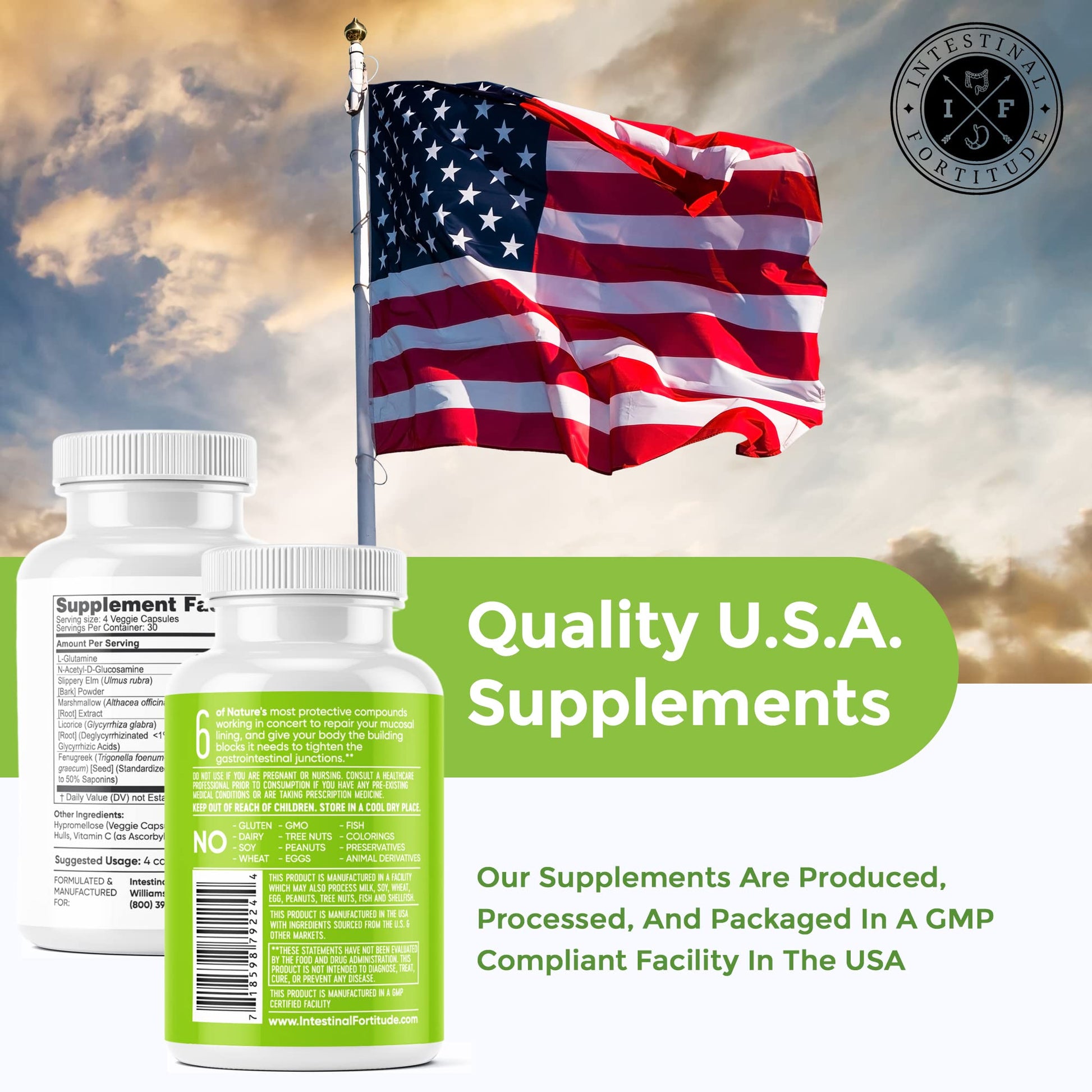 Intestinal Fortitude GLR-6 - Gut Lining Repair Supplement for Gut Health - Leaky Gut Repair with L-Glutamine, Slippery Elm, DGL Licorice Root, Marshmallow Root, Fenugreek Intestinal Fortitude buy supplements canada