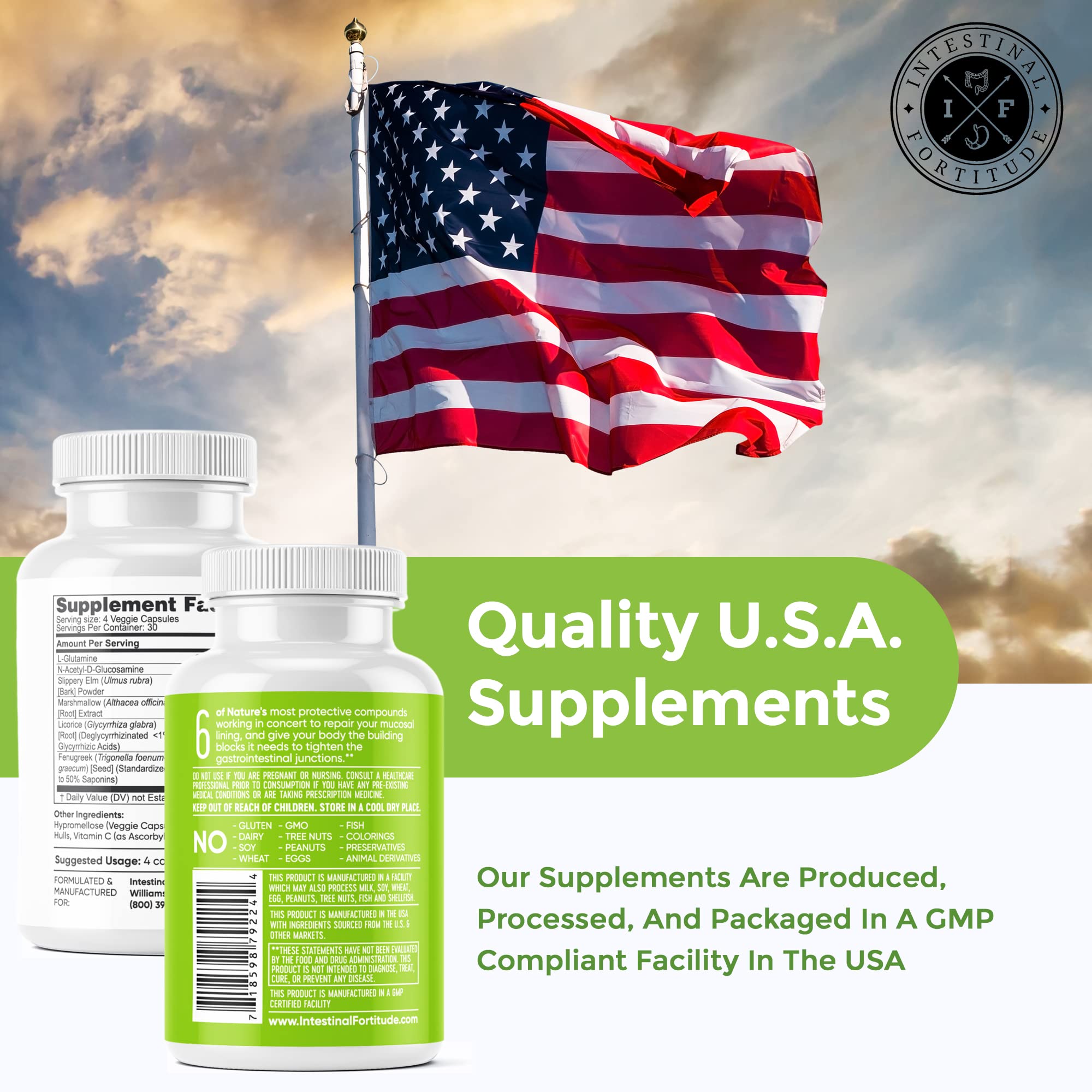 Intestinal Fortitude GLR-6 - Gut Lining Repair Supplement for Gut Health - Leaky Gut Repair with L-Glutamine, Slippery Elm, DGL Licorice Root, Marshmallow Root, Fenugreek Intestinal Fortitude buy supplements canada