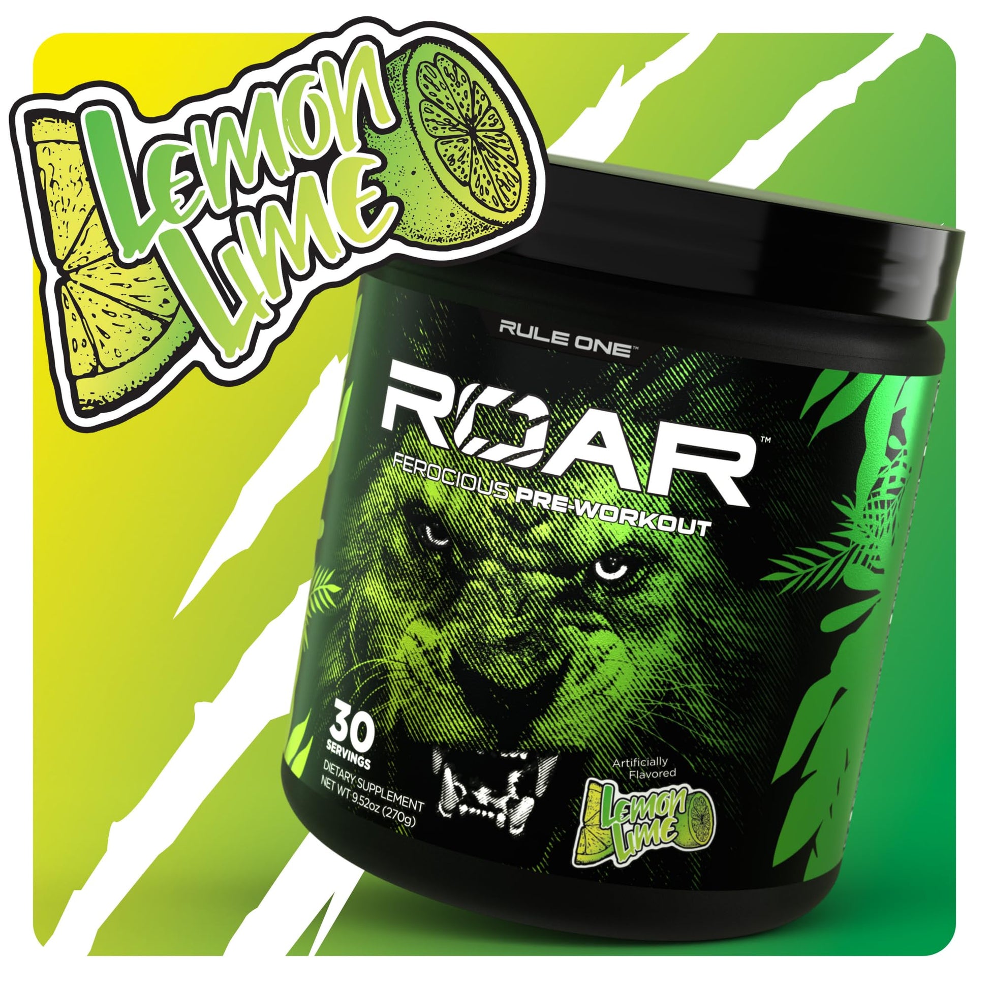 Rule 1 R1 Roar, Lemon Lime - 9.52 oz - Pre-Workout Powder - with Creatine, Beta-Alanine Rule 1 Proteins buy supplements canada