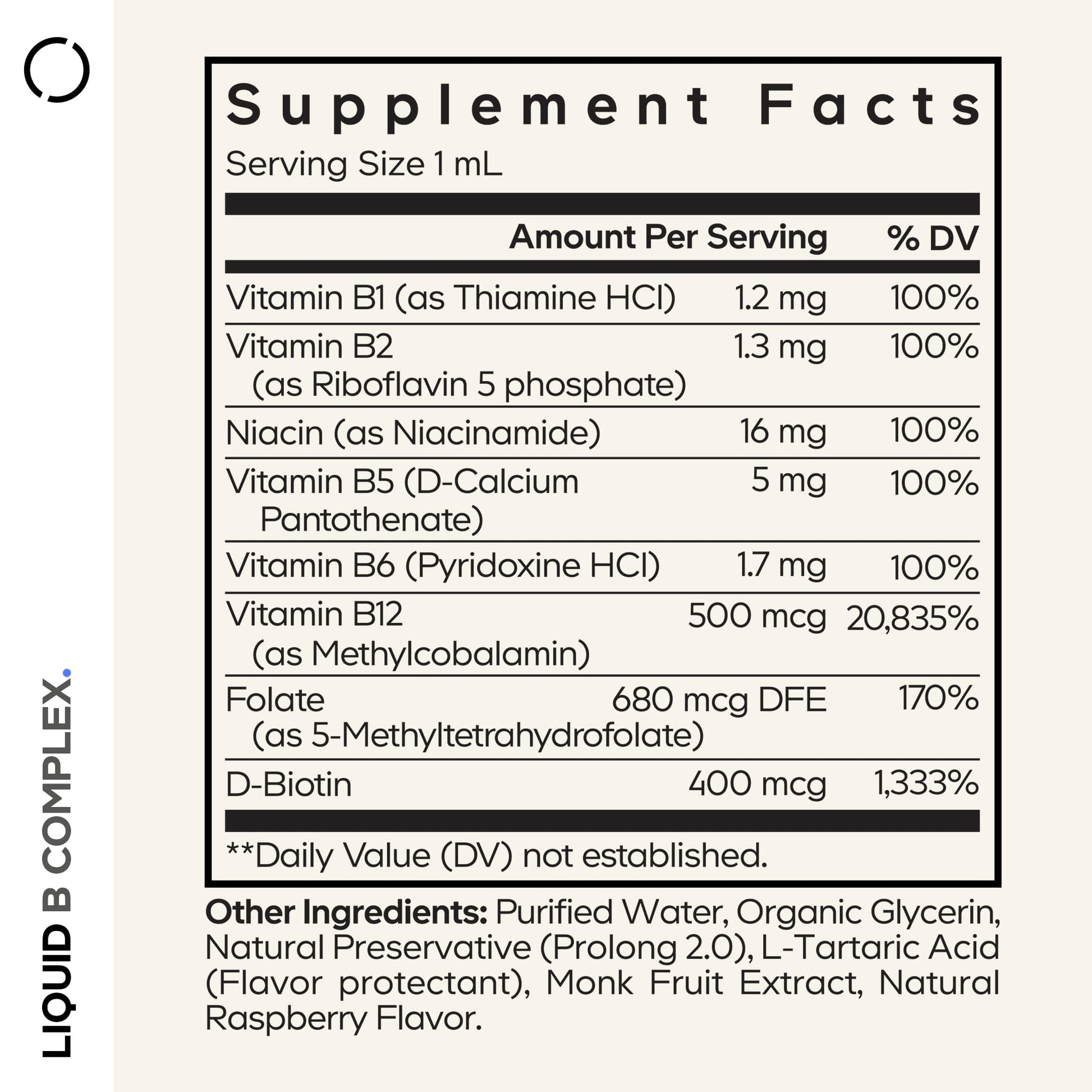 Codeage Liquid B-Complex Supplement with 8 Forms of Vitamin B - Vitamin Thiamine B1, Riboflavin B2, B3, B5, B6, Biotin B7, Active Methylated B9 Folate & B12 - Raspberry Flavor - Non-GMO - 1 fl oz Codeage buy supplements canada
