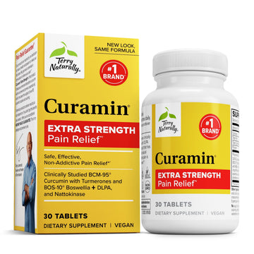 Terry Naturally Curamin Extra Strength - Curcumin & Boswellia Supplement for Healthy Circulation Support - Turmeric Supplement to Support Joints, Muscle Health & Endorphin Production - 30 Tablets Terry Naturally buy supplements canada