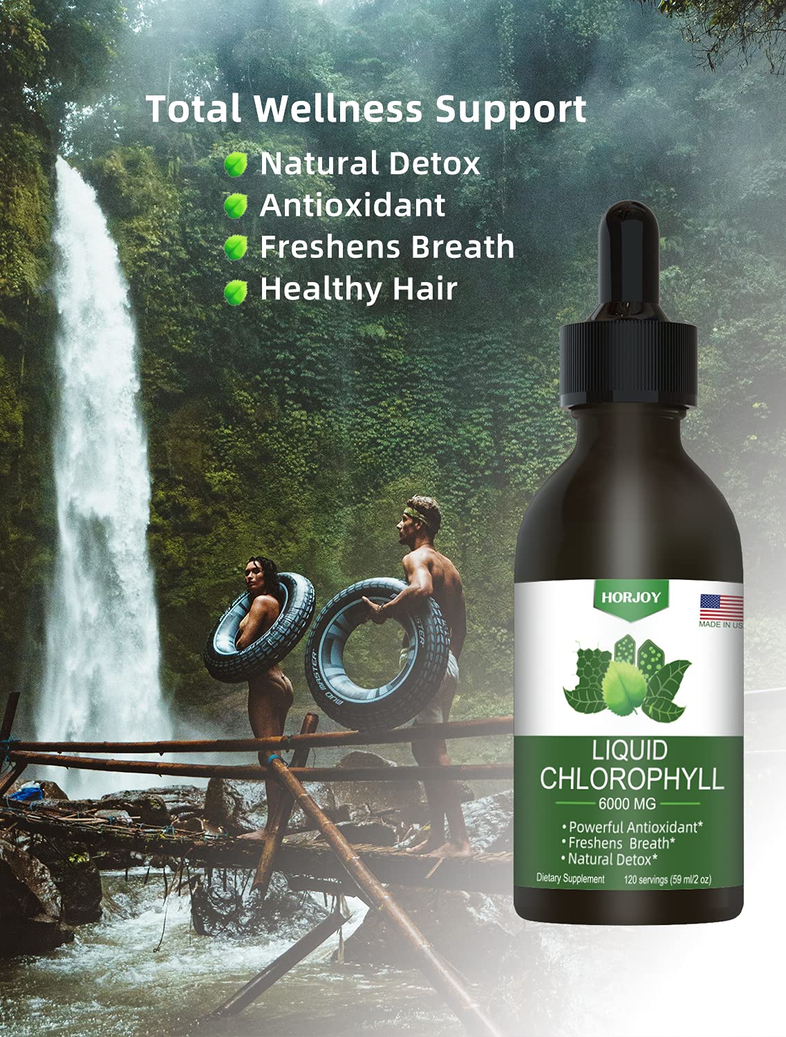 Chlorophyll Liquid Drops - 100% Natural Energy Booster and Immune Support - Internal Horjoy buy supplements canada