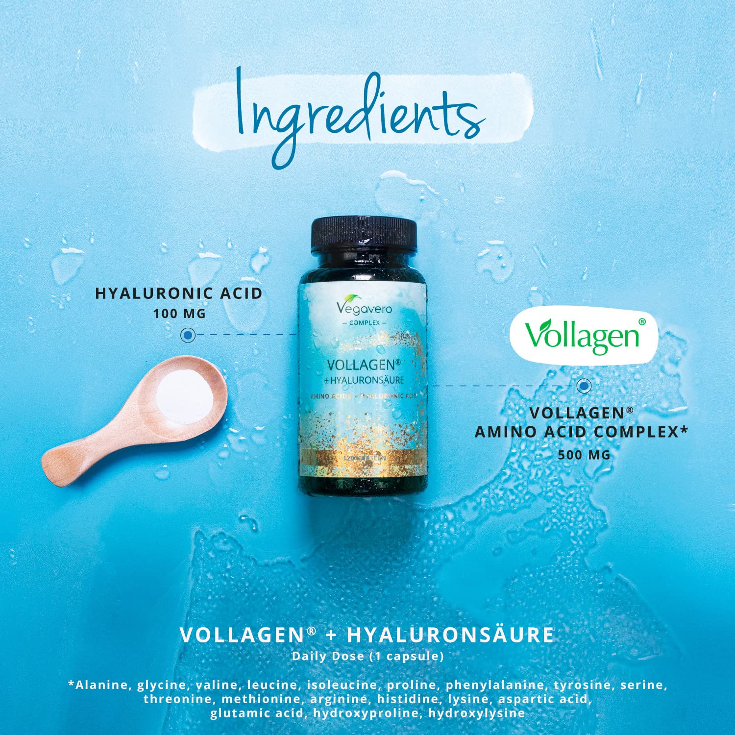 Vegavero Vegan Collagen Complex + Hyaluronic Acid | NO Additives | Vegan Collagen Powder Vollagen® Vegavero buy supplements canada