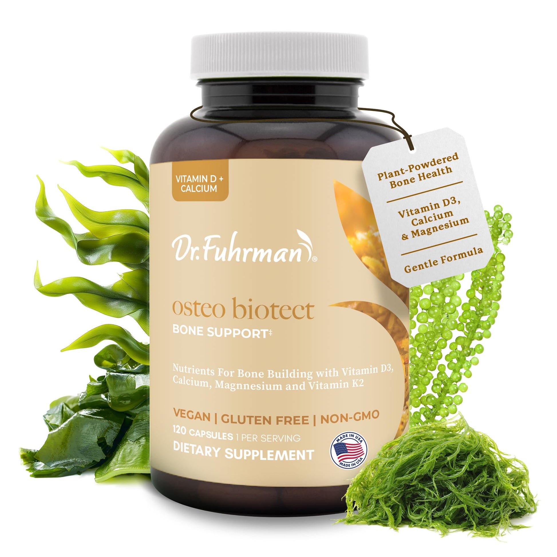 Dr. Fuhrman Osteo Bone Health Supplement | Wholefood Supplement for Women & Men | Vitamin for Bone Density | Organic Vitamin D3, Calcium, Magnesium & K2 | Natural Ingredients | 120 Caps Dr. Fuhrman buy supplements canada