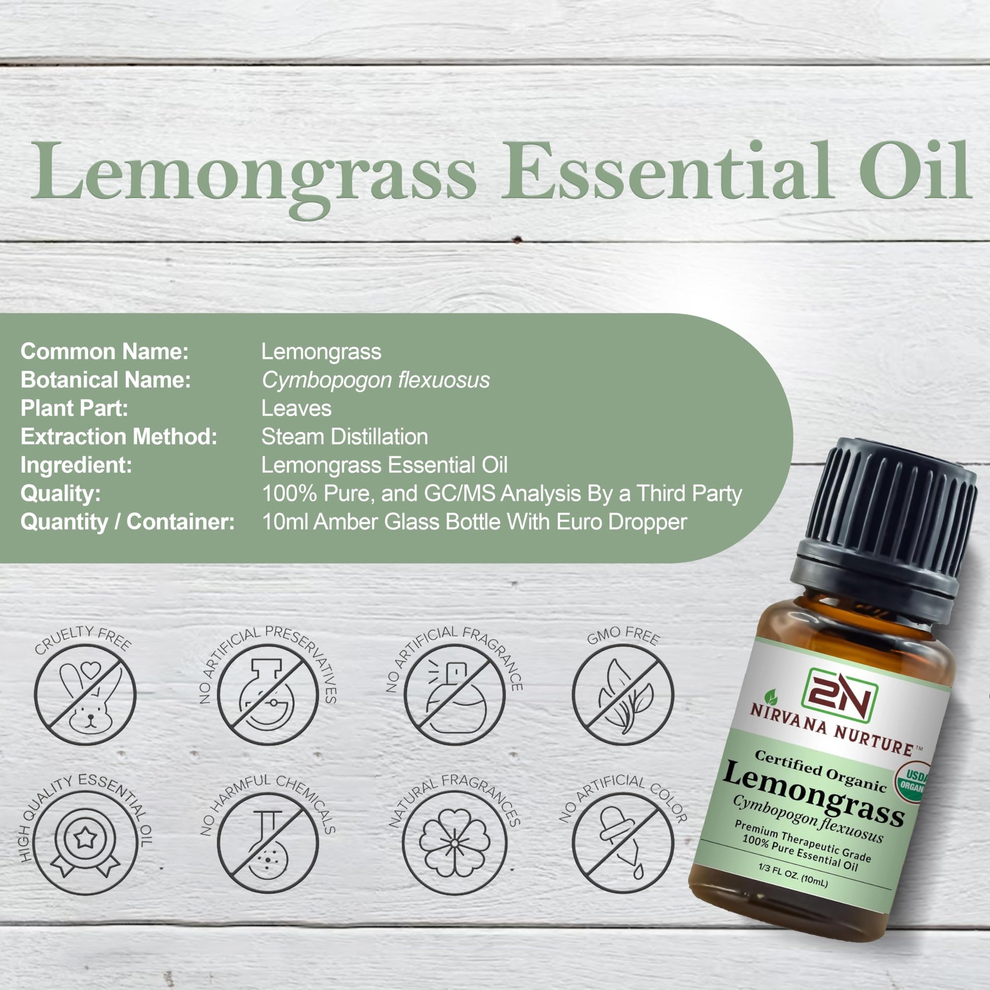 Nirvana Nurture Lemongrass Essential Oil USDA Certified Organic 100% Pure Premium Therapeutic Grade Nirvana Nurture buy supplements canada