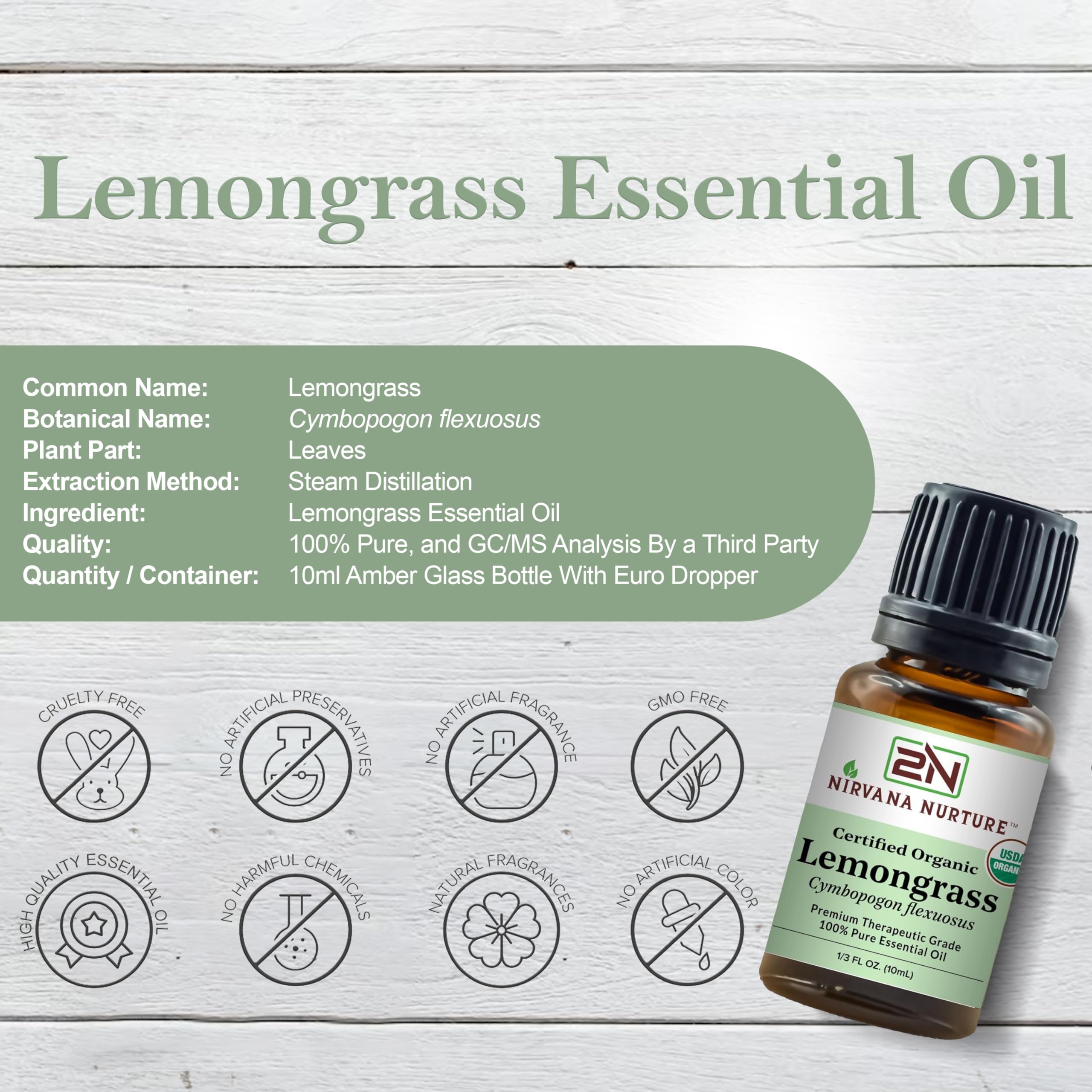 Nirvana Nurture Lemongrass Essential Oil USDA Certified Organic 100% Pure Premium Therapeutic Grade Nirvana Nurture buy supplements canada