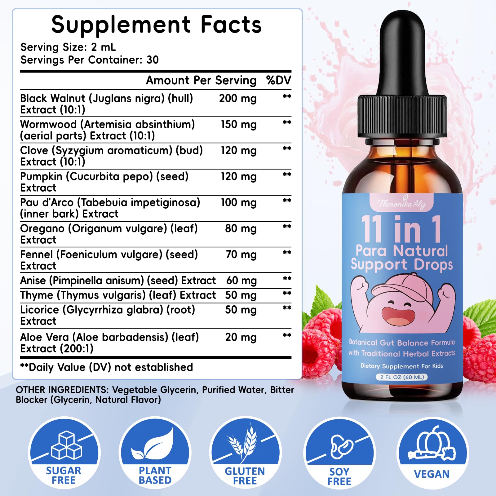 Theronika Aly Parasite Cleanse for Humans & Kids – Advanced Herbal Blend with Black Walnut, Wormwood, Clove, Digestive & Gut Balance Support, Alcohol-Free Liquid Drops, 30 Servings Theronika Aly buy supplements canada