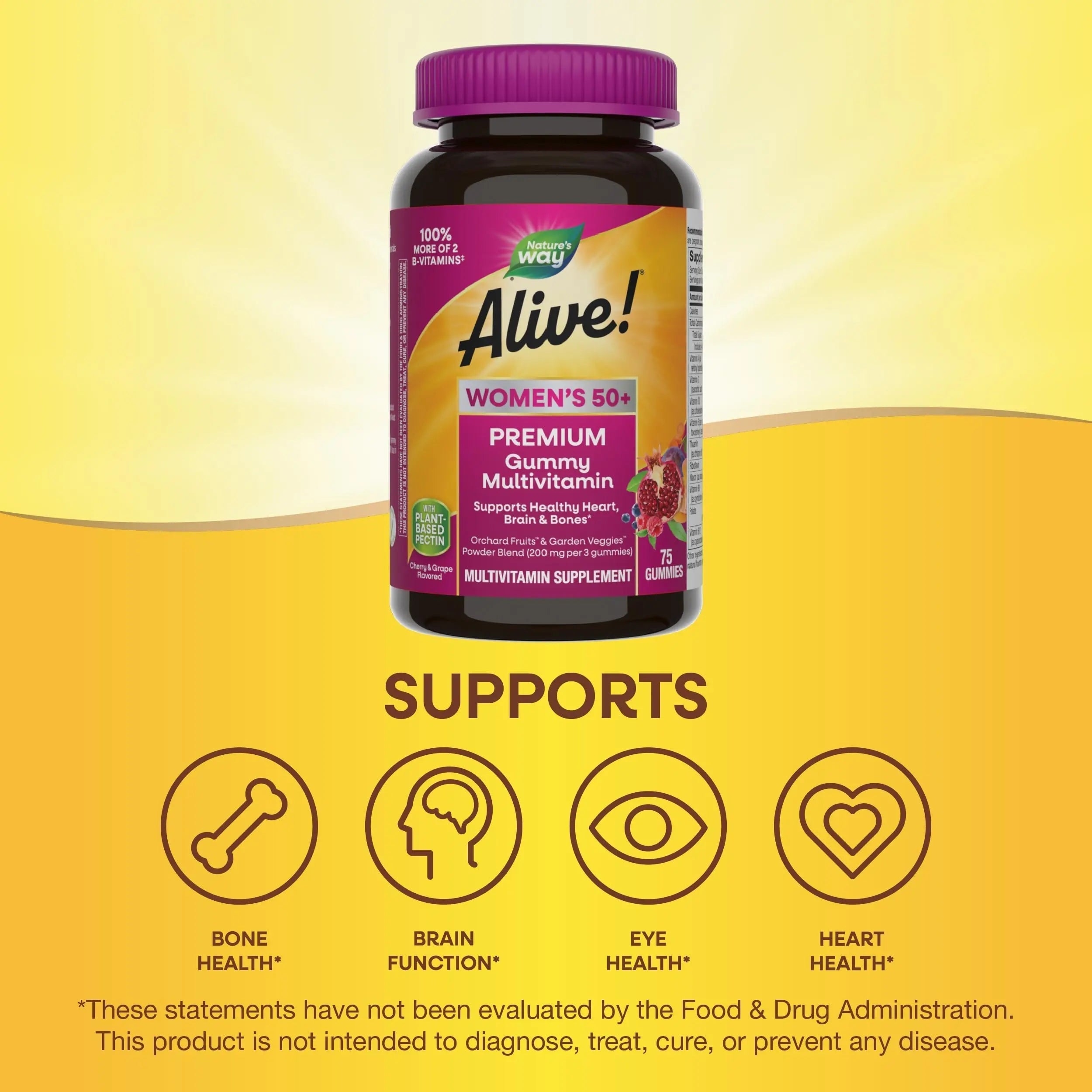 Nature’s Way Alive! Women’s 50+ Premium Gummy Multivitamin, Supports Healthy Heart, Brain & Bones*, B-Vitamins Nature's Way buy supplements canada