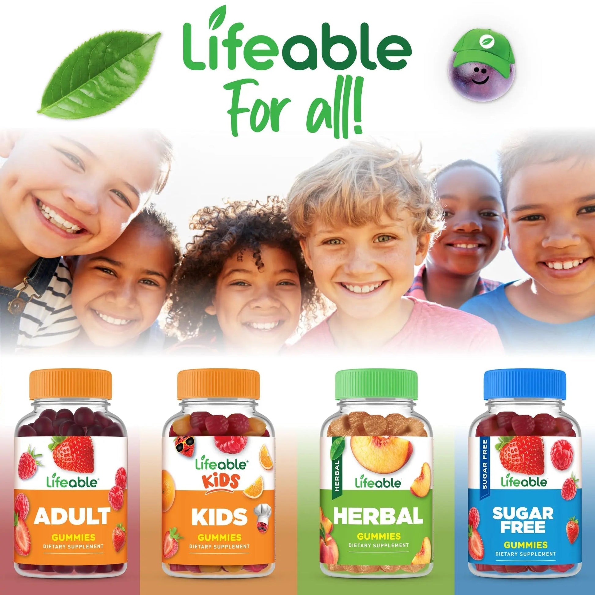 Lifeable Kids Multivitamin Gummies | Great Tasting Multivitamin for Kids | with Vitamins A, C, D, E, B6, B12, Zinc, Biotin Lifeable buy supplements canada
