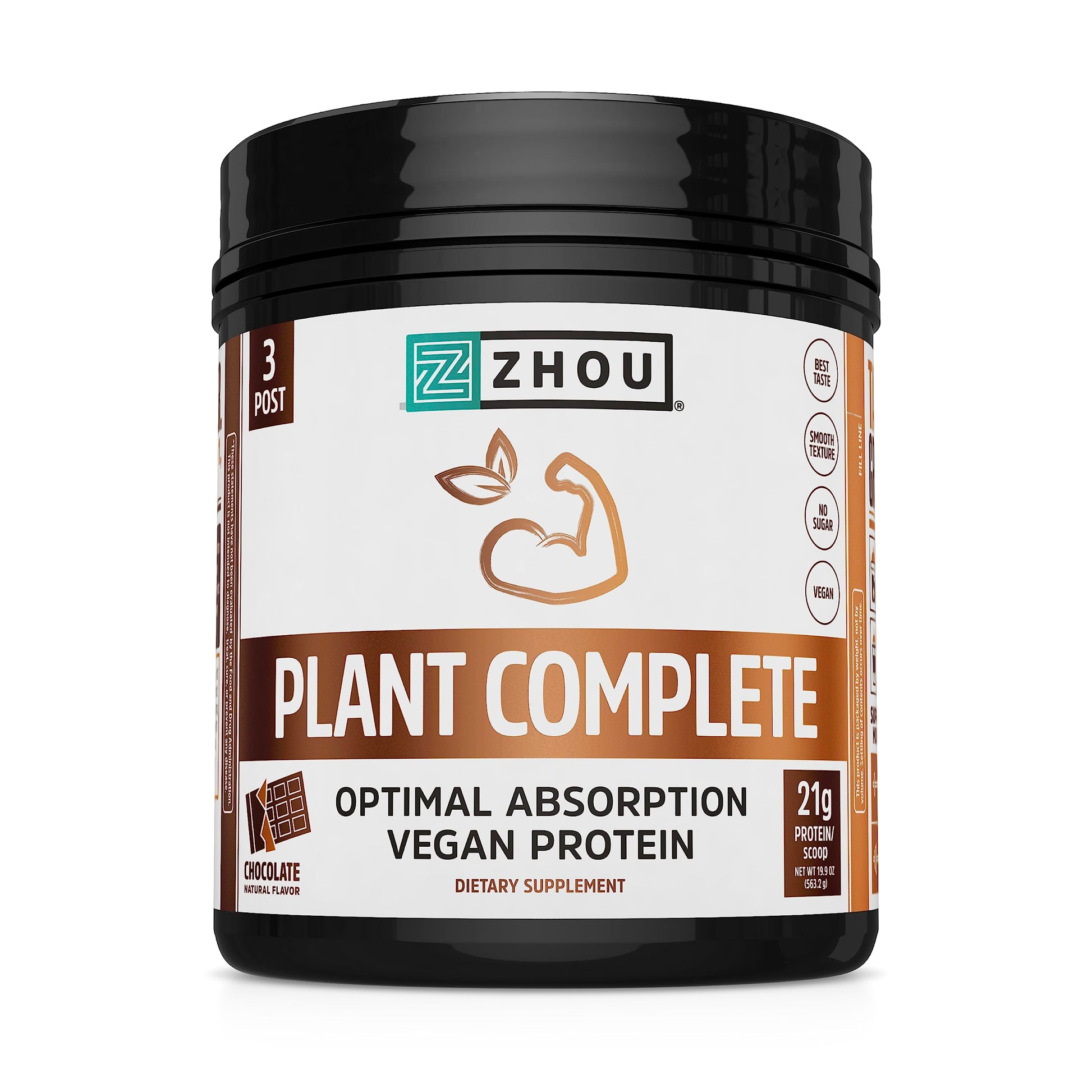 Zhou Nutrition Plant Based Vegan Protein Powder, Best Absorption Digest Score, Complete Zhou Nutrition buy supplements canada
