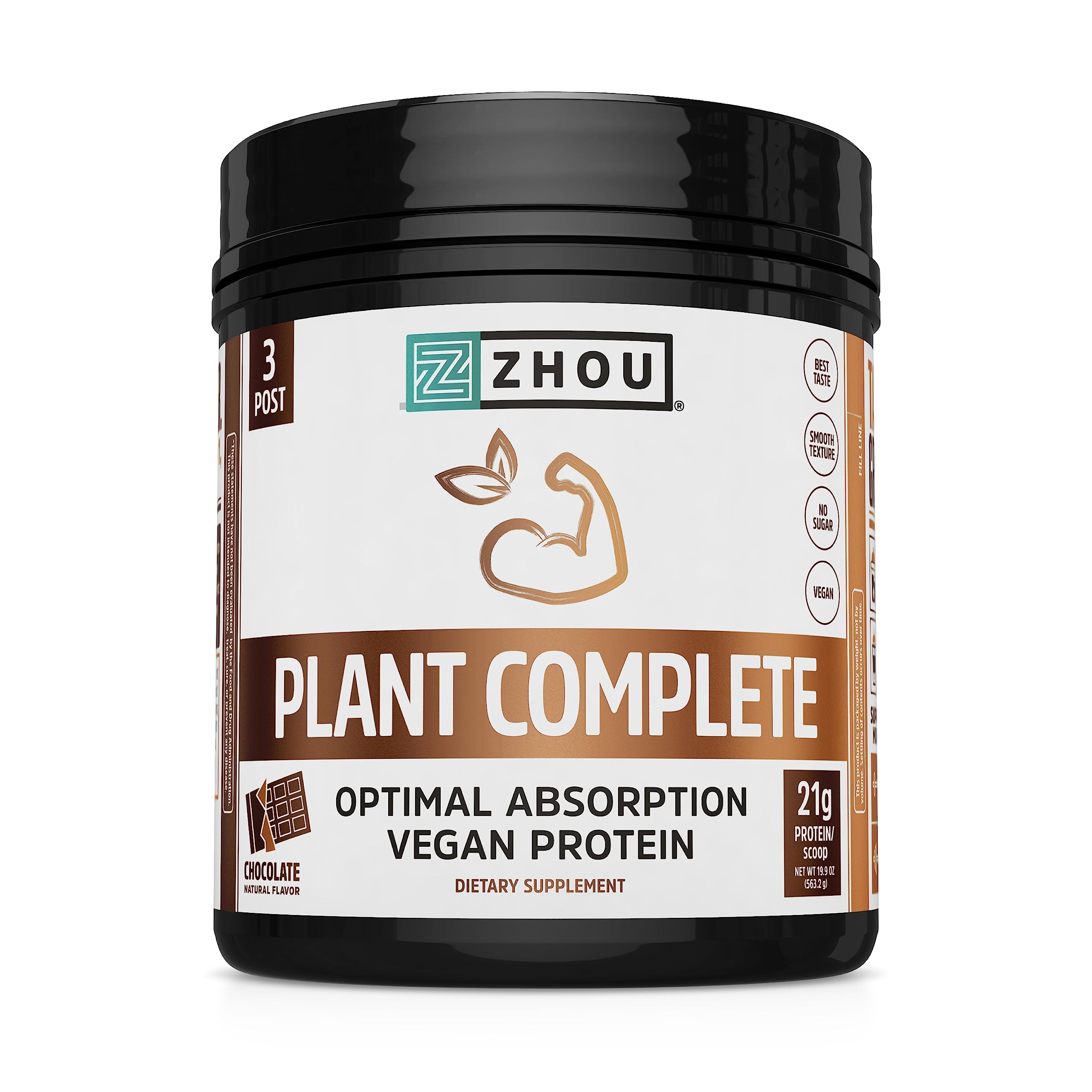 Zhou Nutrition Plant Based Vegan Protein Powder, Best Absorption Digest Score, Complete Zhou Nutrition buy supplements canada