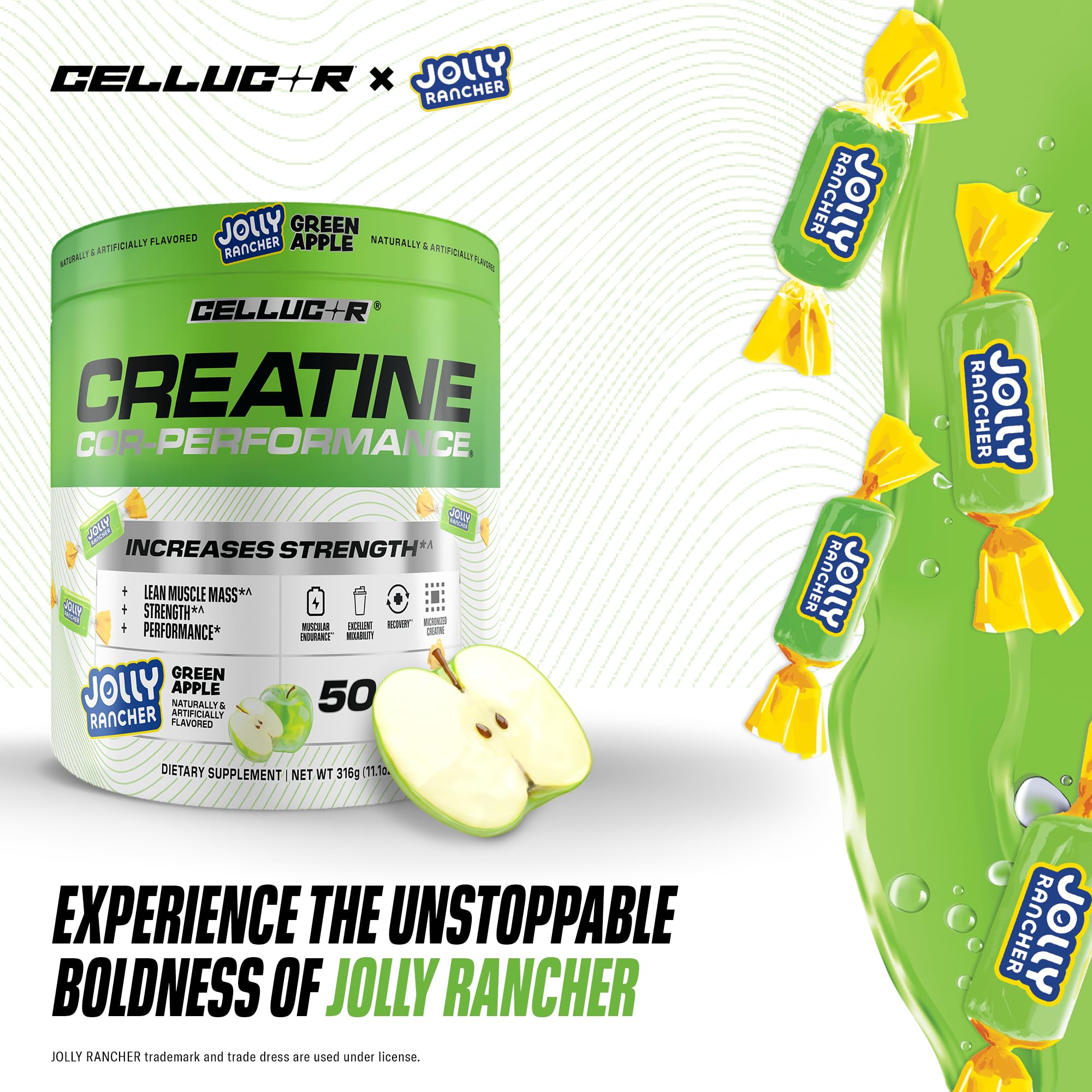Cellucor Creatine Powder, Jolly Rancher Green Apple - Increases Strength, Lean Muscle Mass & Endurance, Micronized Creatine for Fast Absorption, Cellucor buy supplements canada
