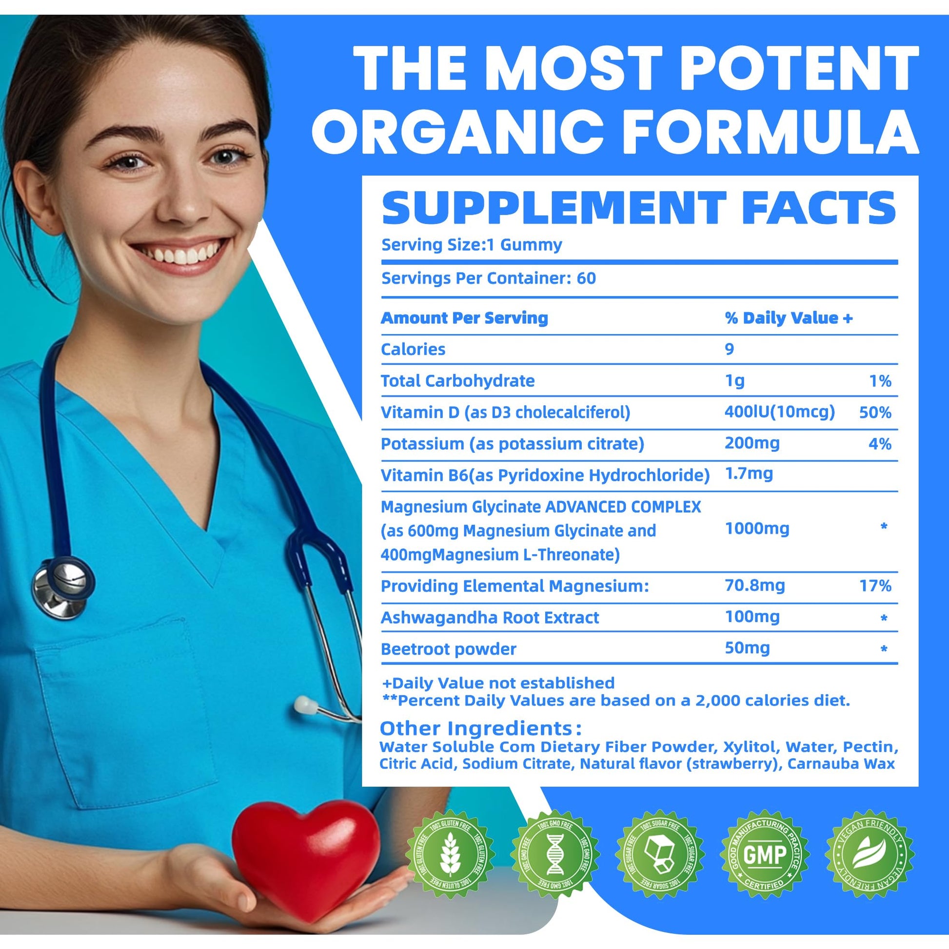 Potassium Magnesium Gummies,Potassium Supplement w/Ashwagandha,High Absorption Magnesium Glycinate,B6,D3,Potassium Citrate for Leg Cramps,Muscle,Electroyte for Adults Kids,Sugar-Free, 60 Gummies NUTRAGOGO buy supplements canada