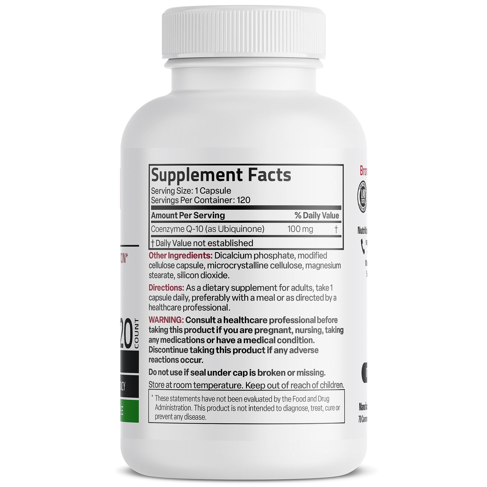 Bronson CoQ10 100 MG High Potency Cellular Energy Production, 120 Vegetarian Capsules Bronson buy supplements canada