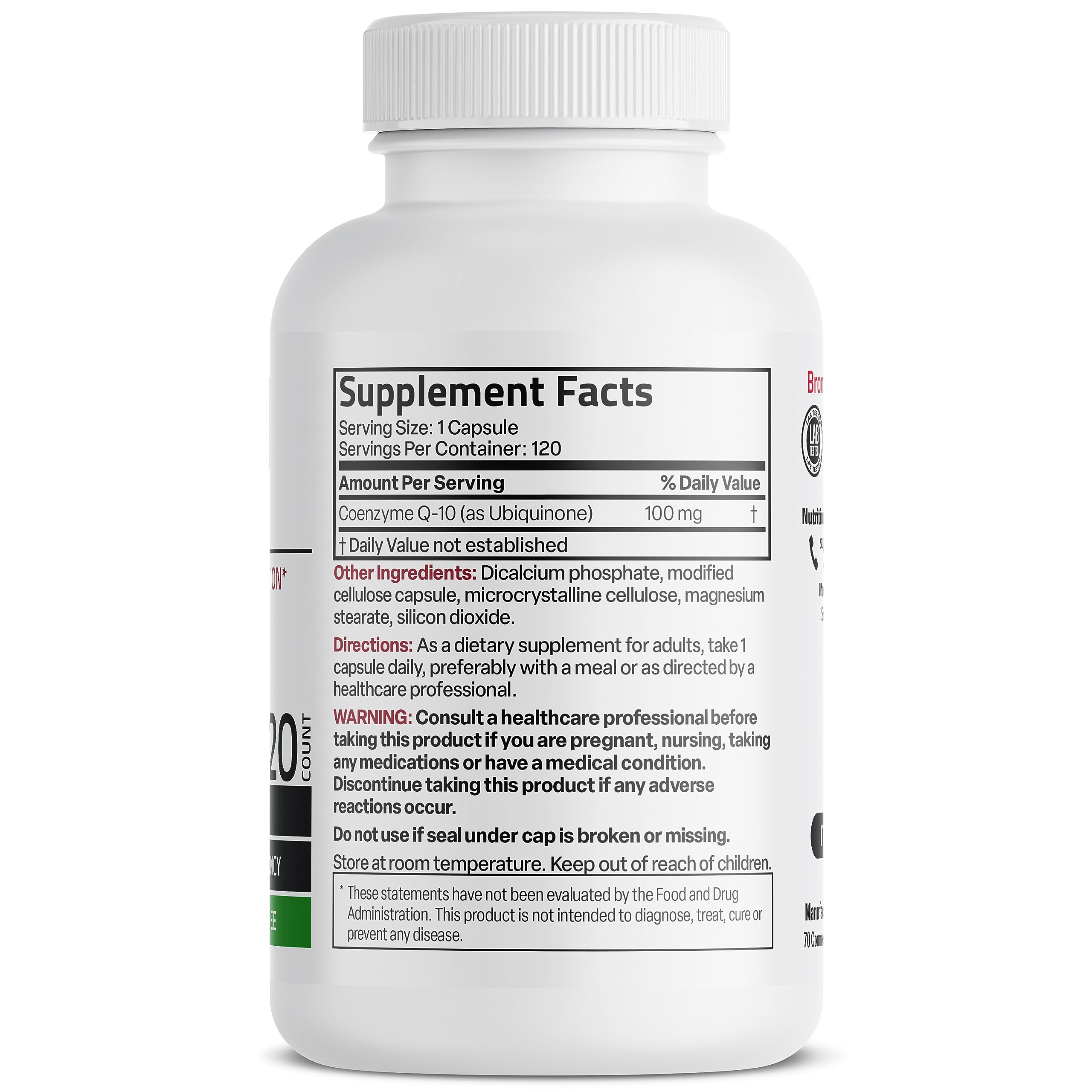 Bronson CoQ10 100 MG High Potency Cellular Energy Production, 120 Vegetarian Capsules Bronson buy supplements canada