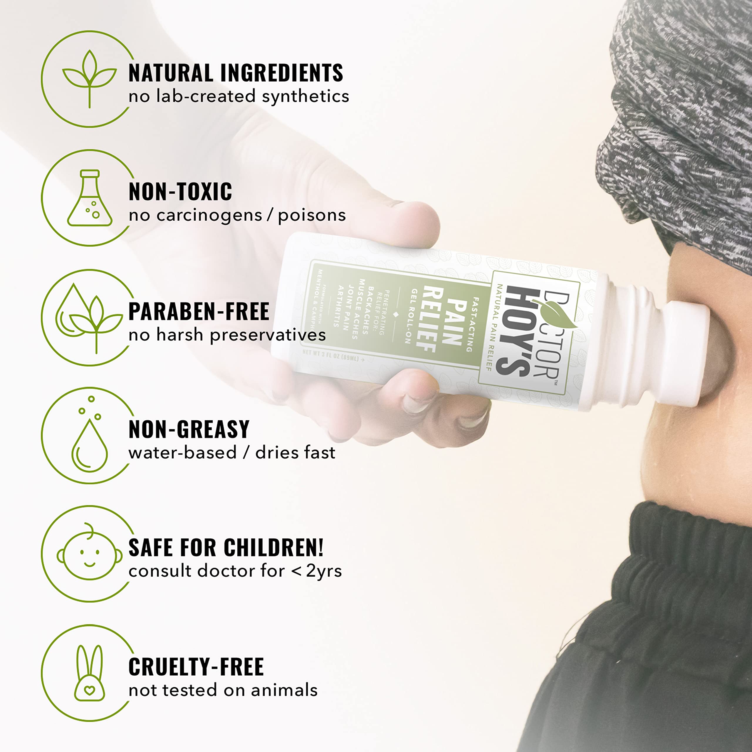 DOCTOR HOY'S Natural Pain Relief Gel, Water Based with Arnica, Anti-Inflammatory, Clean, Safe and Effective Natural Pain Relief, 3 oz. Roll-On, 3pk DOCTOR HOY'S buy supplements canada
