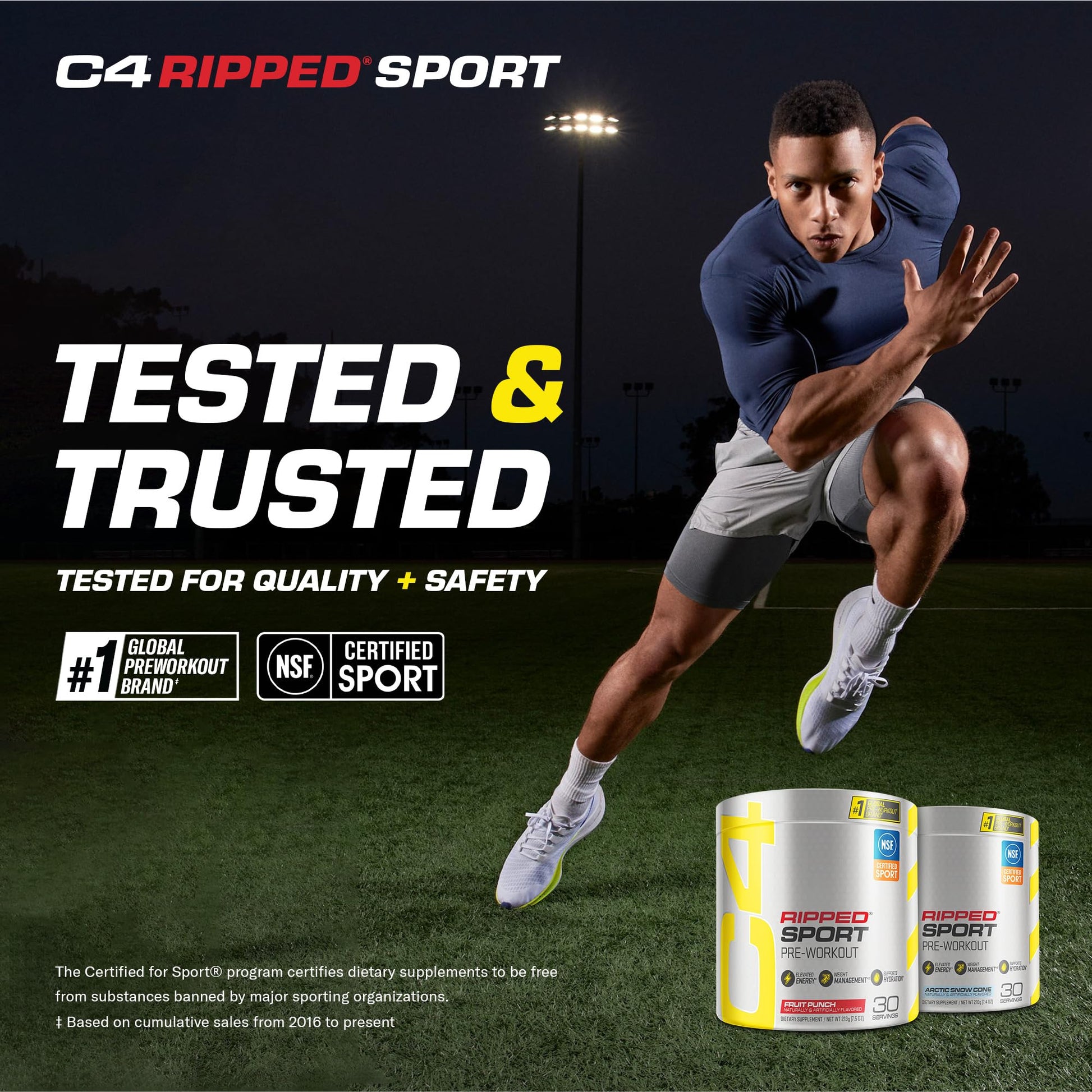 C4 Ripped Sport Pre Workout Powder Fruit Punch - NSF Certified for Sport + Sugar Free Cellucor buy supplements canada