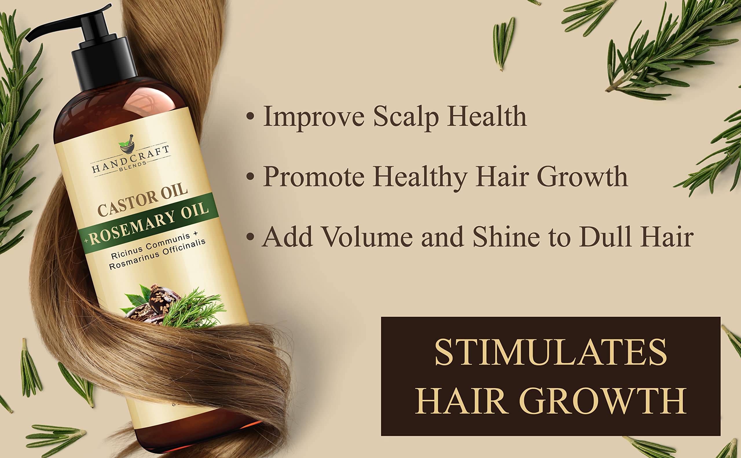 Handcraft Blends Castor Oil with Rosemary Oil for Hair Growth, Eyelashes, Eyebrows Handcraft Blends buy supplements canada