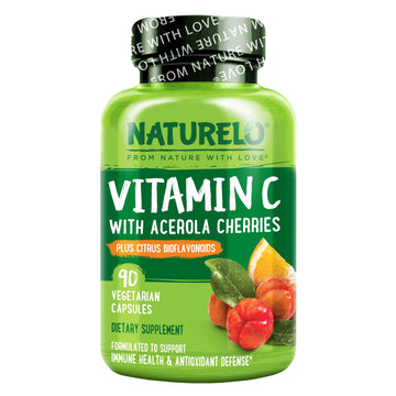 NATURELO Vitamin C with Organic Acerola Cherry Extract and Citrus Bioflavonoids - Vegan Supplement - Immune Support - 500 mg VIT C per Cap NATURELO buy supplements canada