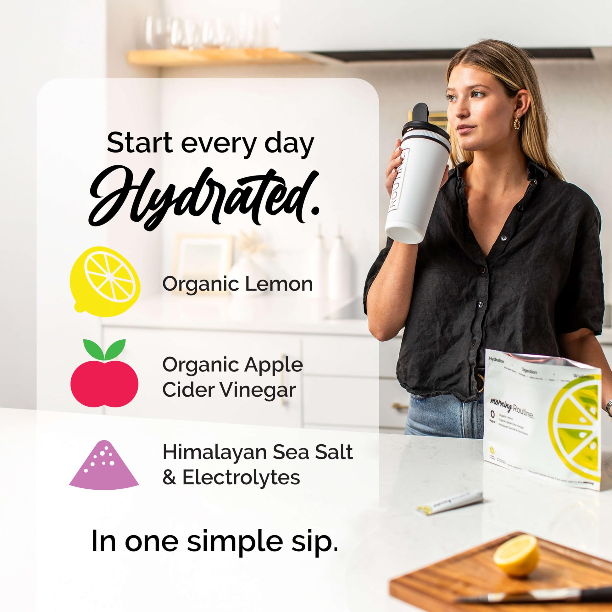 ROUTINE Morning Daily Hydration | Electrolyte Powder Packets | Lemon, Apple Cider Vinegar & Sea Salt Drink Mix | Sugar-Free, Keto & Paleo-Friendly | 3rd-Party ROUTINE buy supplements canada