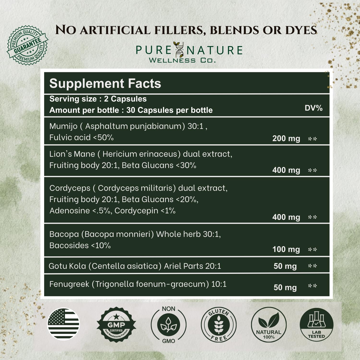 Focus + Energy + Performance Support-6-in-1 Mushroom Nootropic & Mitochondrial Complex-Advanced Brain Supplement-Natural Energy-Caffeine Free Biohack with Lion’s Mane,Cordyceps,Mumijo,Fenugreek Pure Nature Wellness Co. buy supplements canada